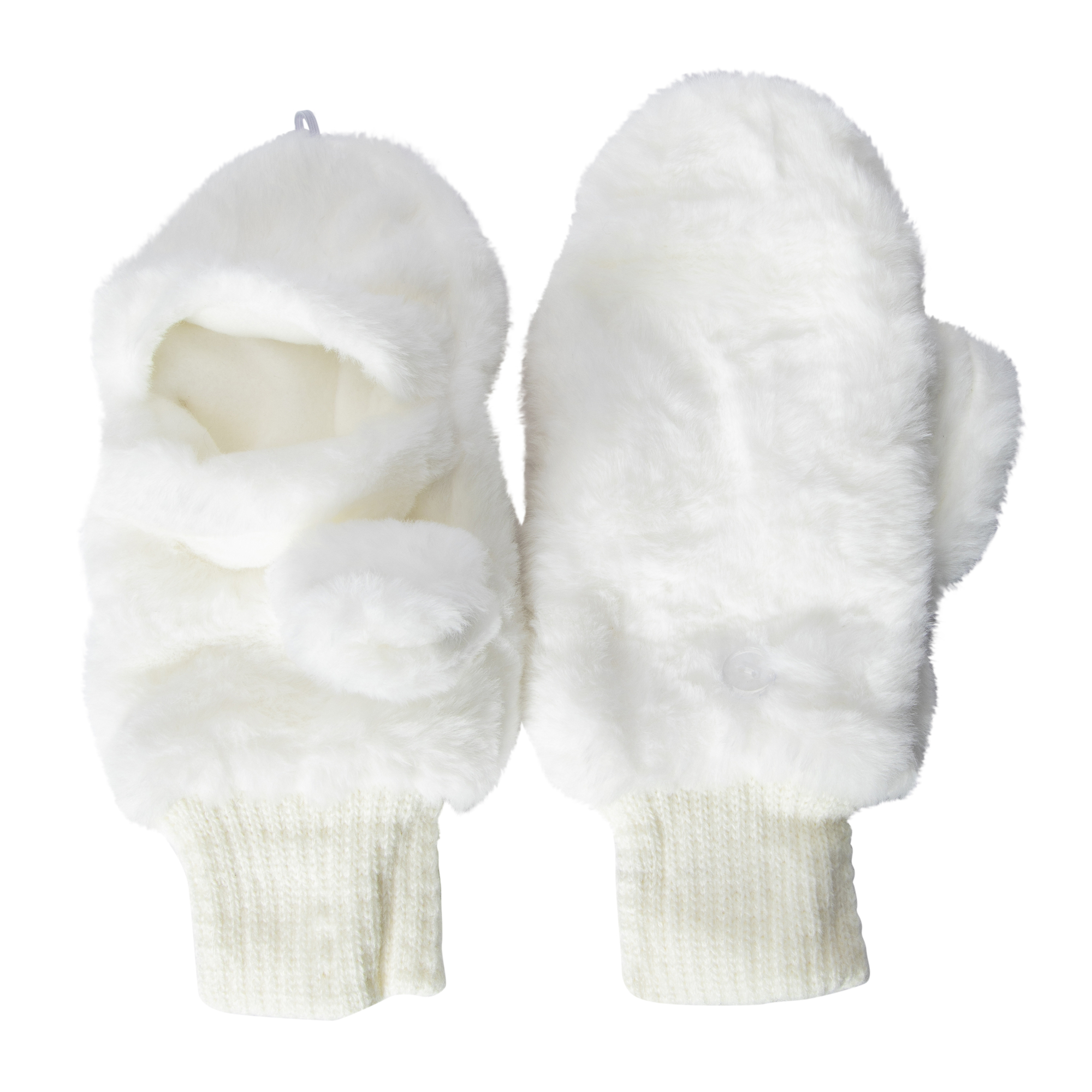 faux fur flip-top mittens