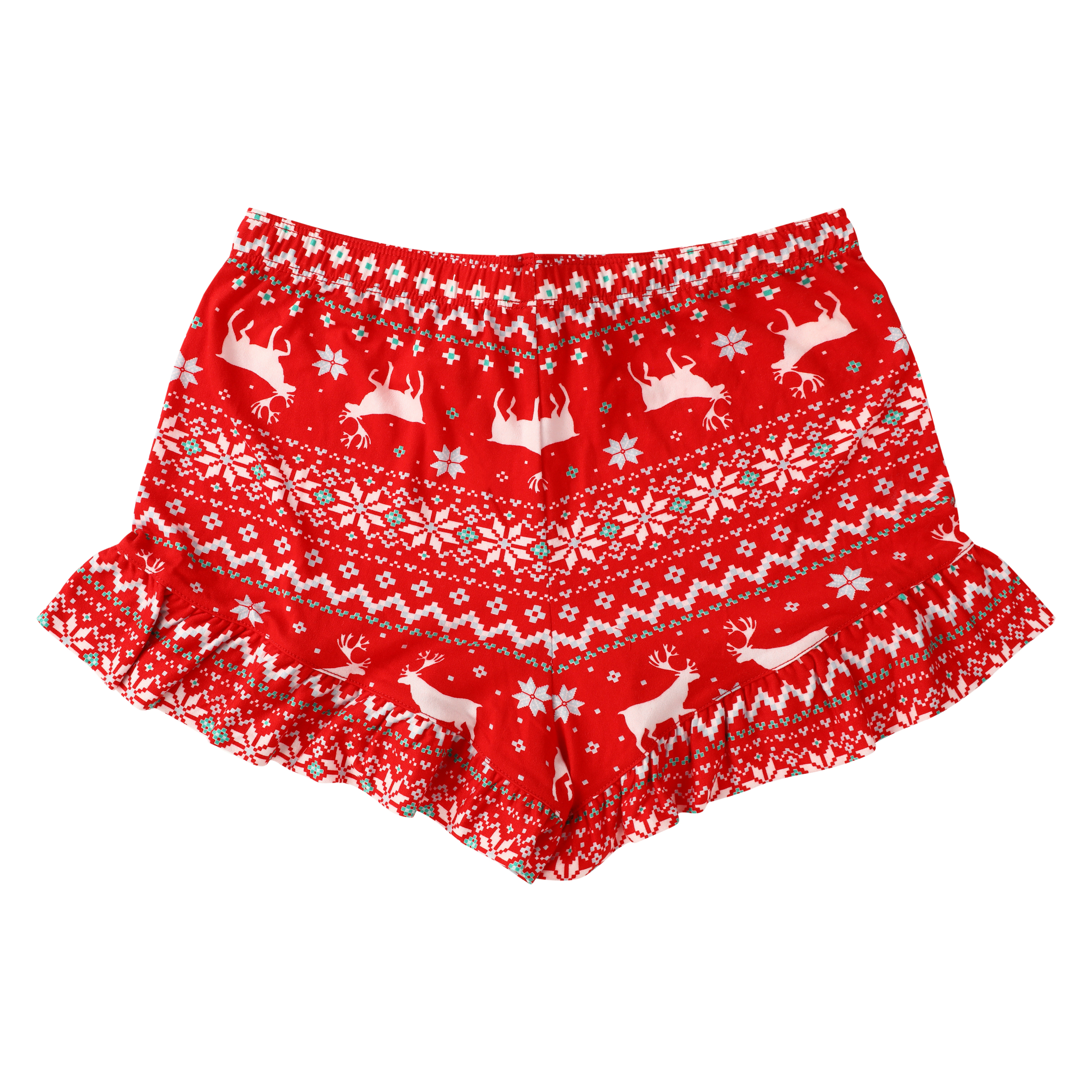 Christmas Ruffle-Trim Pajama Shorts