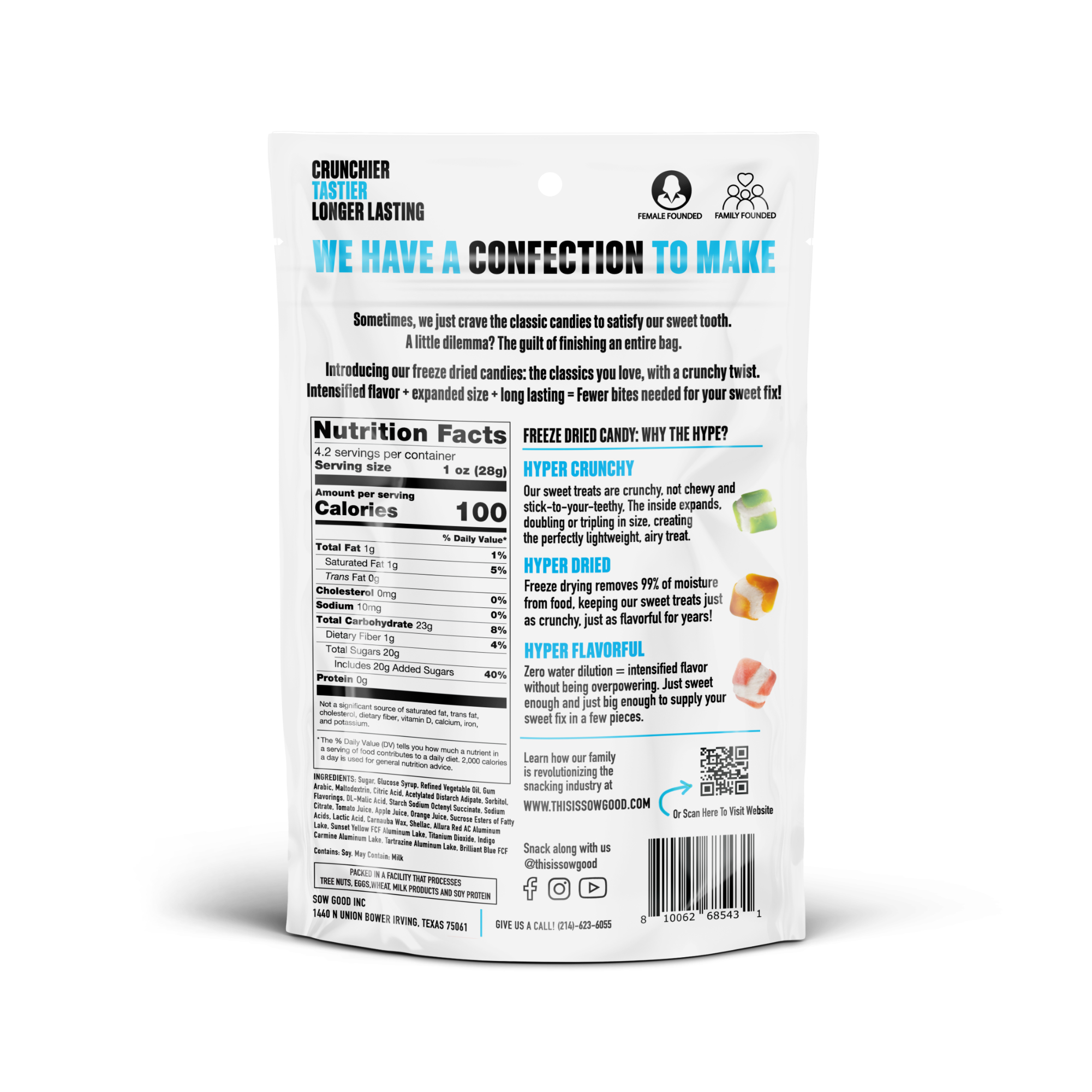 Freeze Dried Sweet Squares Candy 4.2oz - Sow Good™