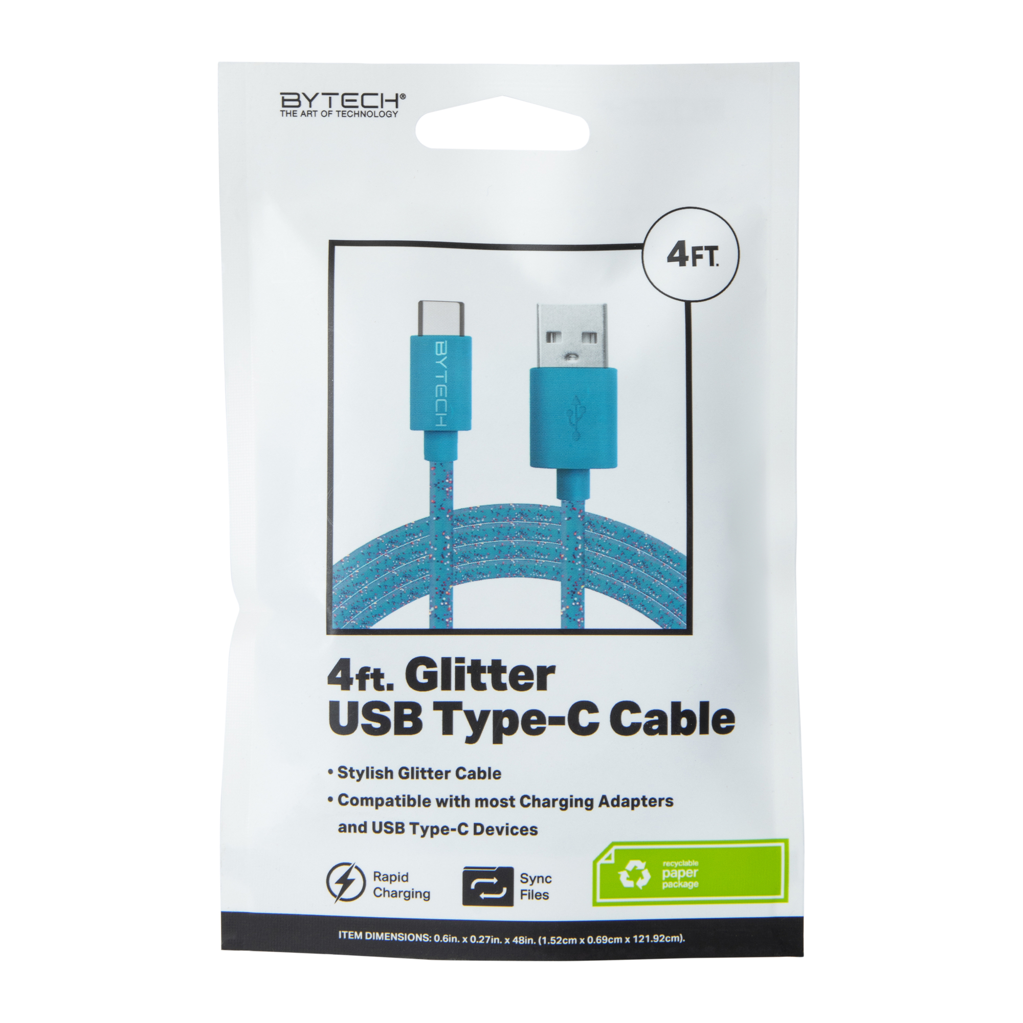 4ft glitter USB Type-C cable