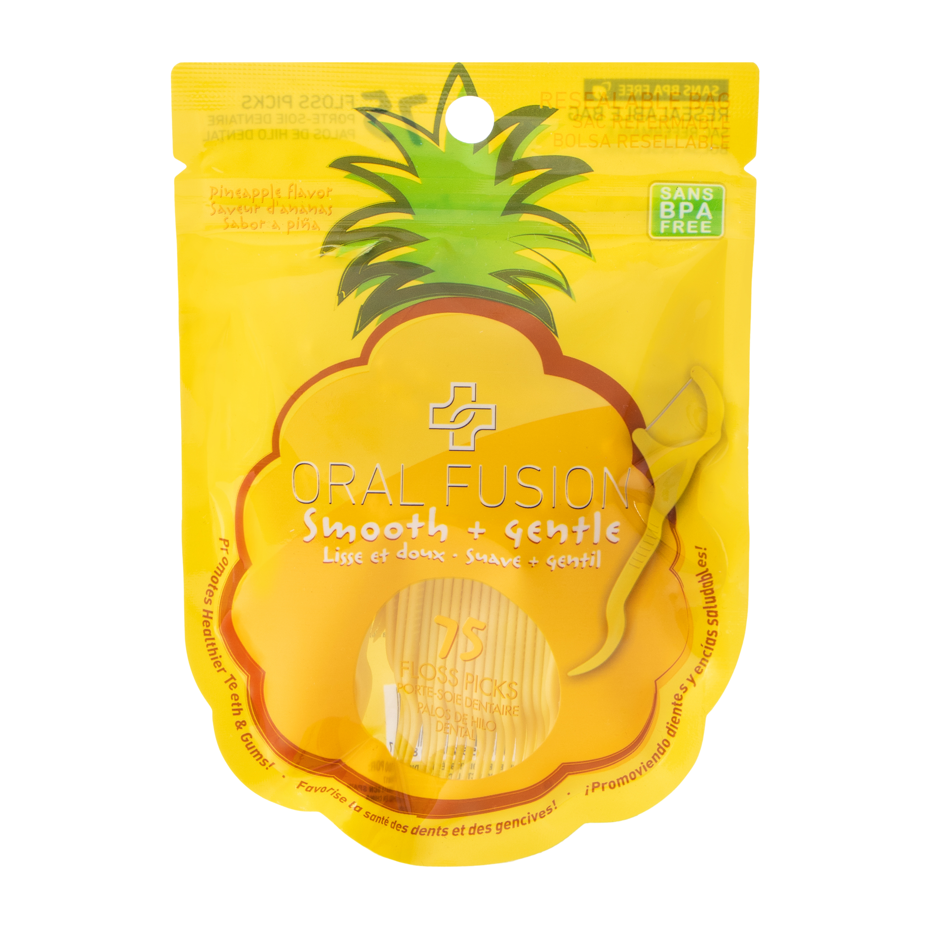 Oral Fusion Pineapple Flavored Floss Pick 75-Pack