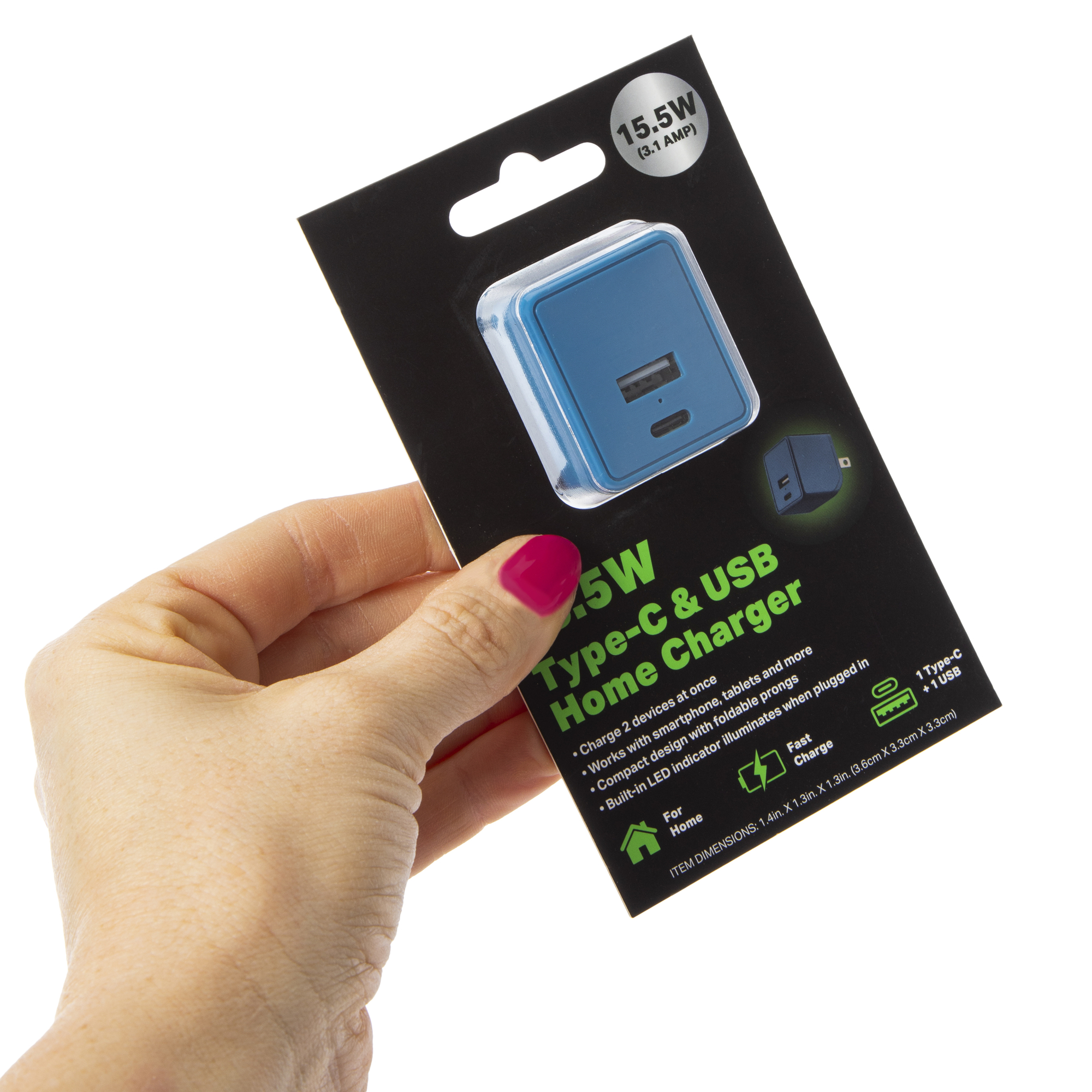 USB & type-C dual wall charger 3.1 amp