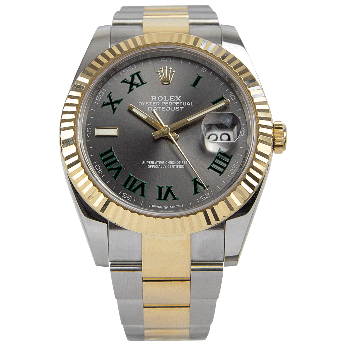 Rolex Datejust II 41mm Rhodium Dial 126333  Wimbledon  Two-Tone Oyster