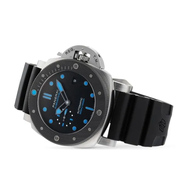 Panerai Submersible Men Automatic Black Rubber Watch PAM00799