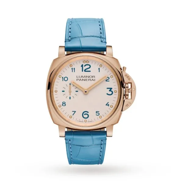 Panerai Luminor Due Men Automatic Ivory Alligator Watch PAM00741