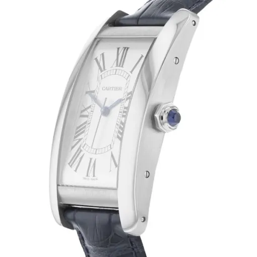 Cartier Tank Américaine Men Automatic Silver Alligator Watch WSTA0018