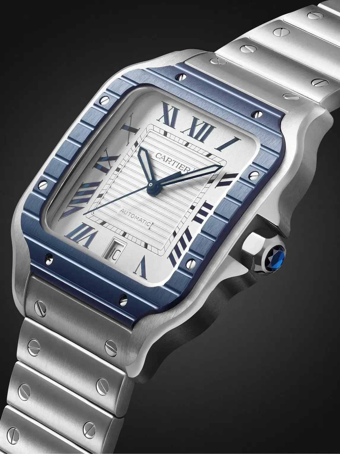 Cartier Santos de Cartier Men Automatic Grey Stainless Steel Watch WSSA0047