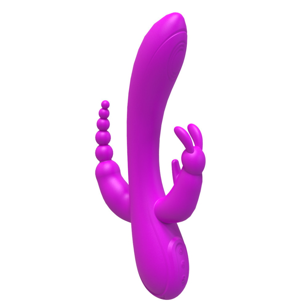 Silicone Rechargeable Slim Realistic Double Penetration Rabbit Vibrator