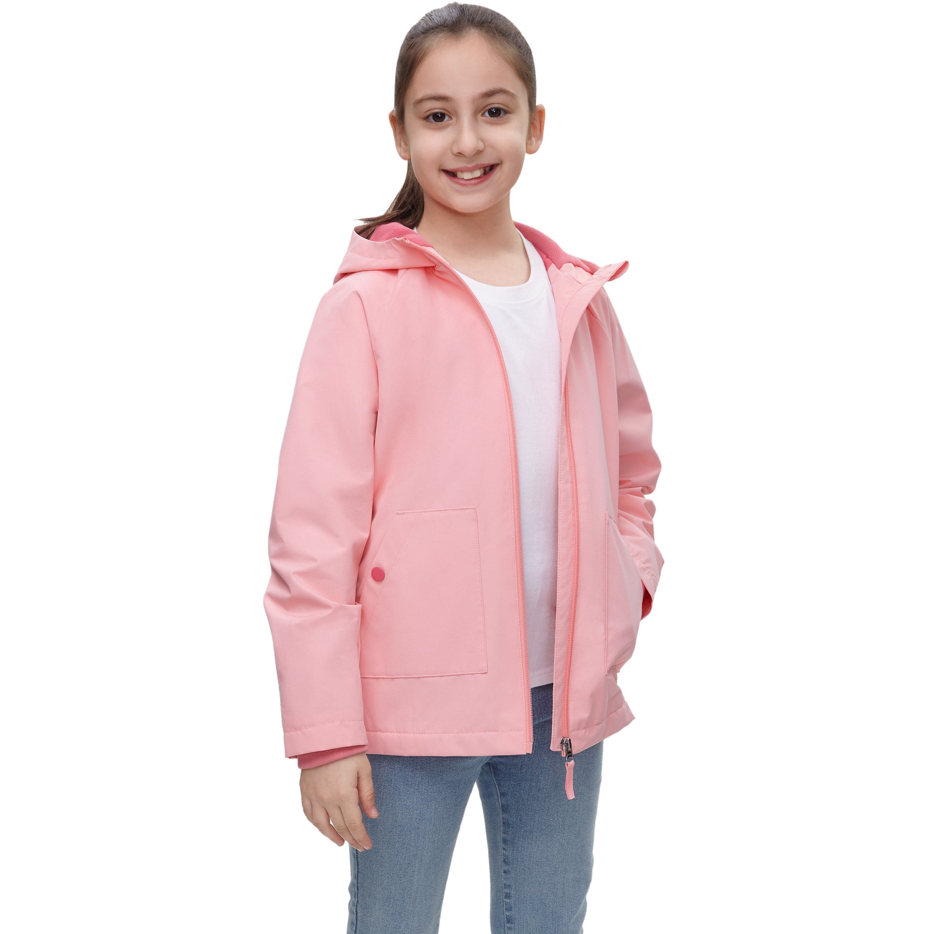 Girl's Hooded Water-Resistant Parka Windbreaker Jacket