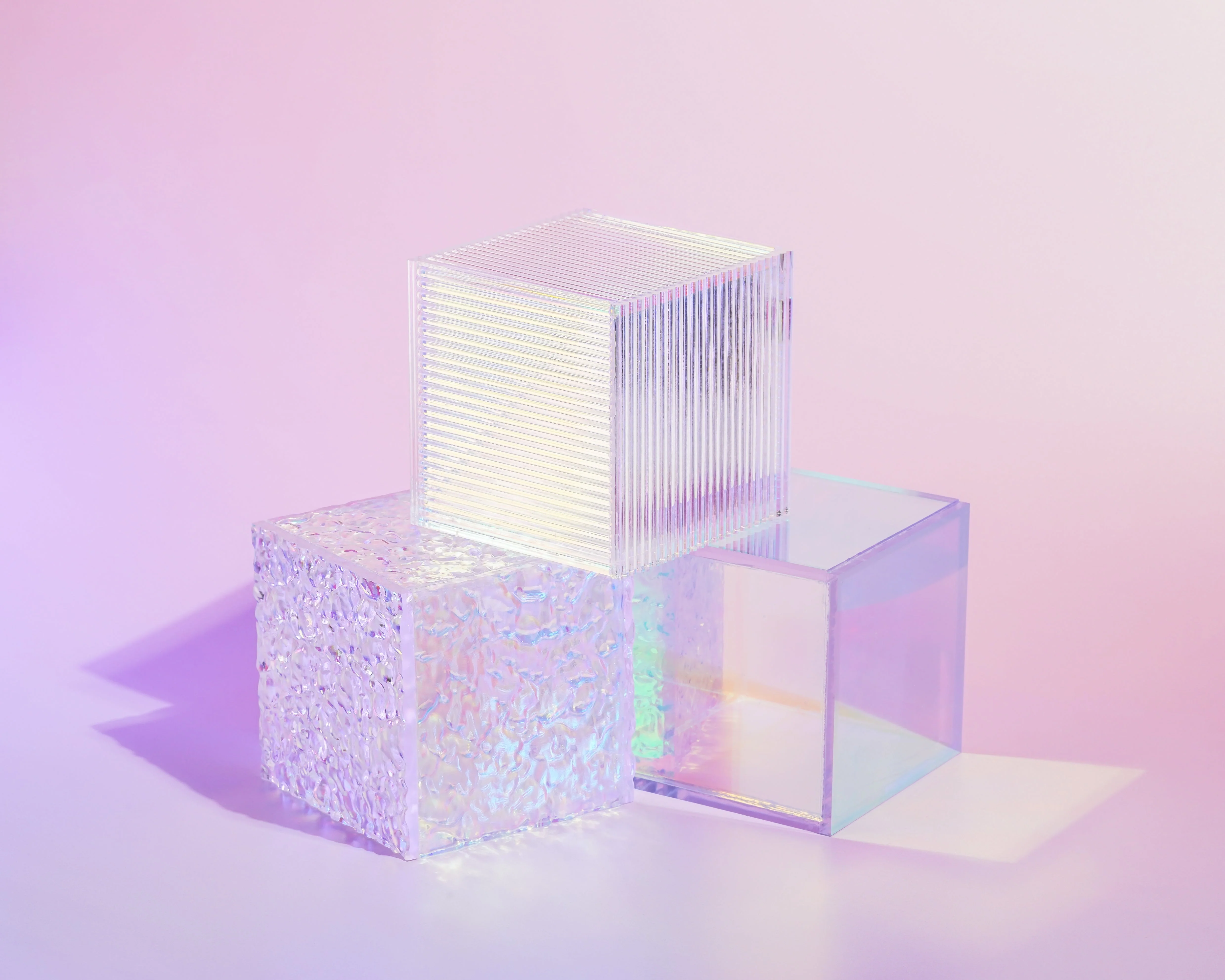 Acrylic Iridescent Effect Riser Cube Props