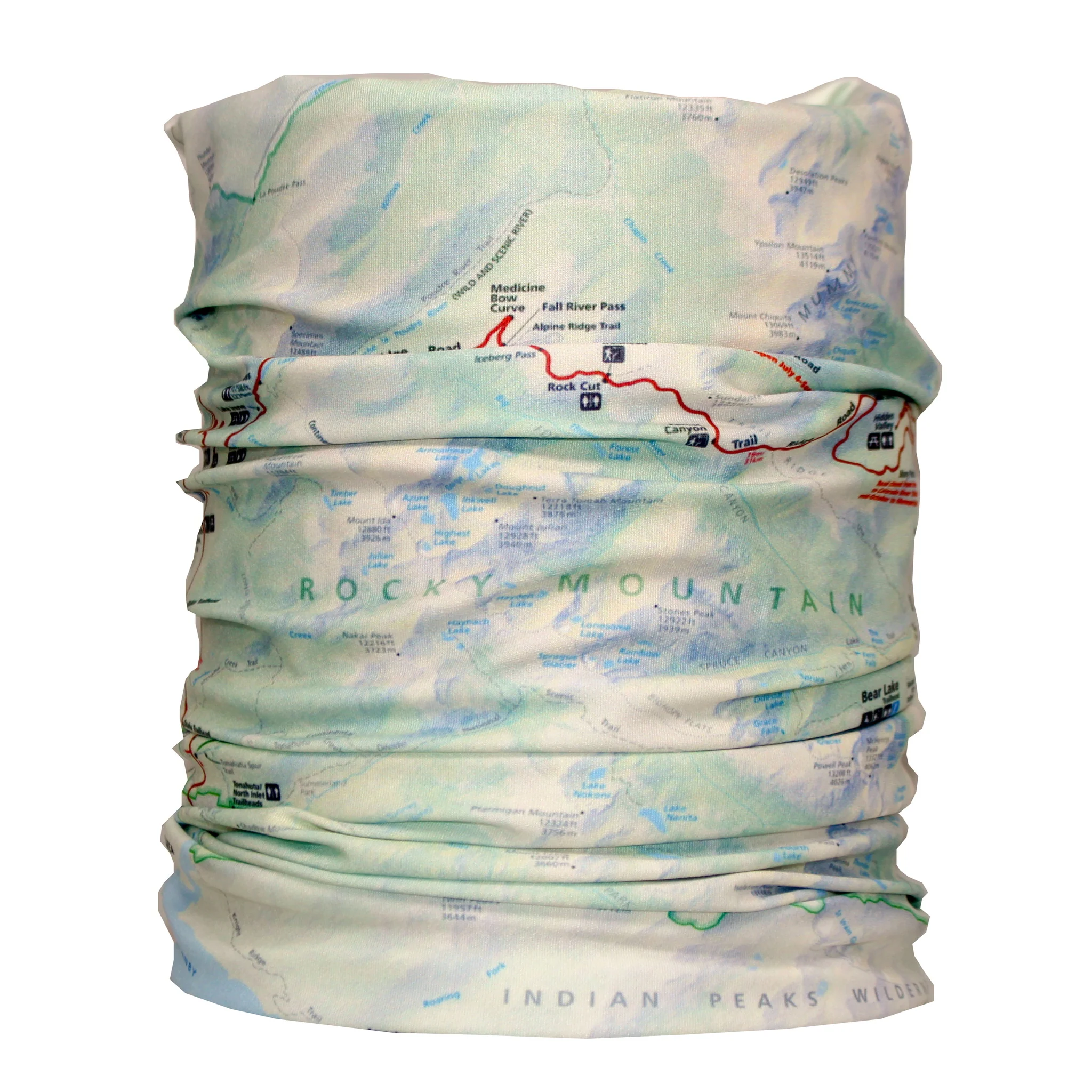 Rocky Mountain National Park Map Neck Gaiter