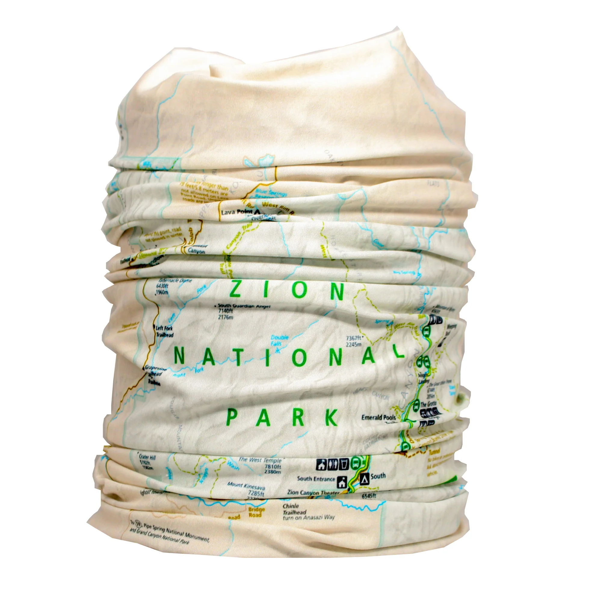Zion National Park Map Neck Gaiter