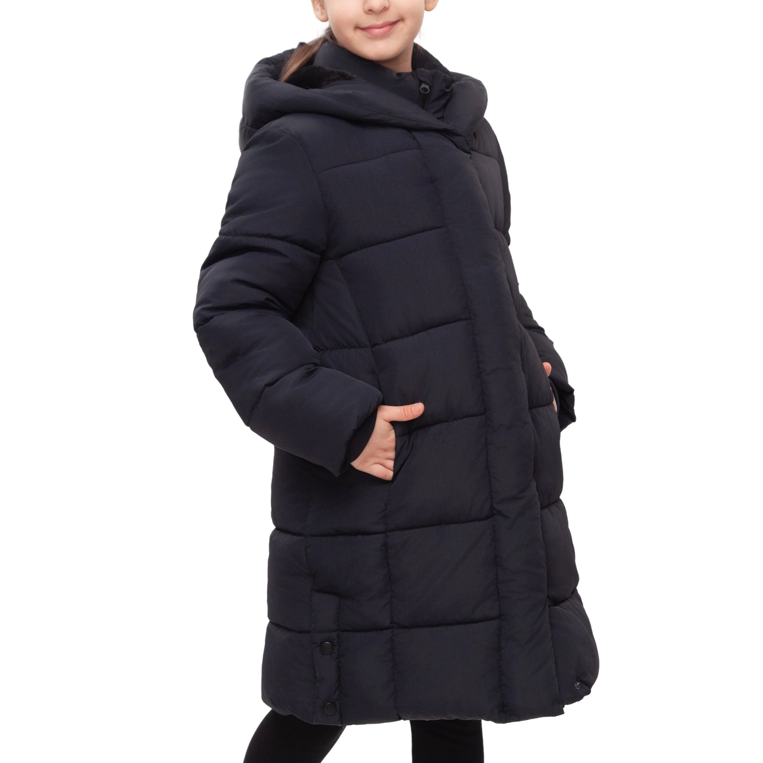 Big Girls' Knee Length Puffer Coat
