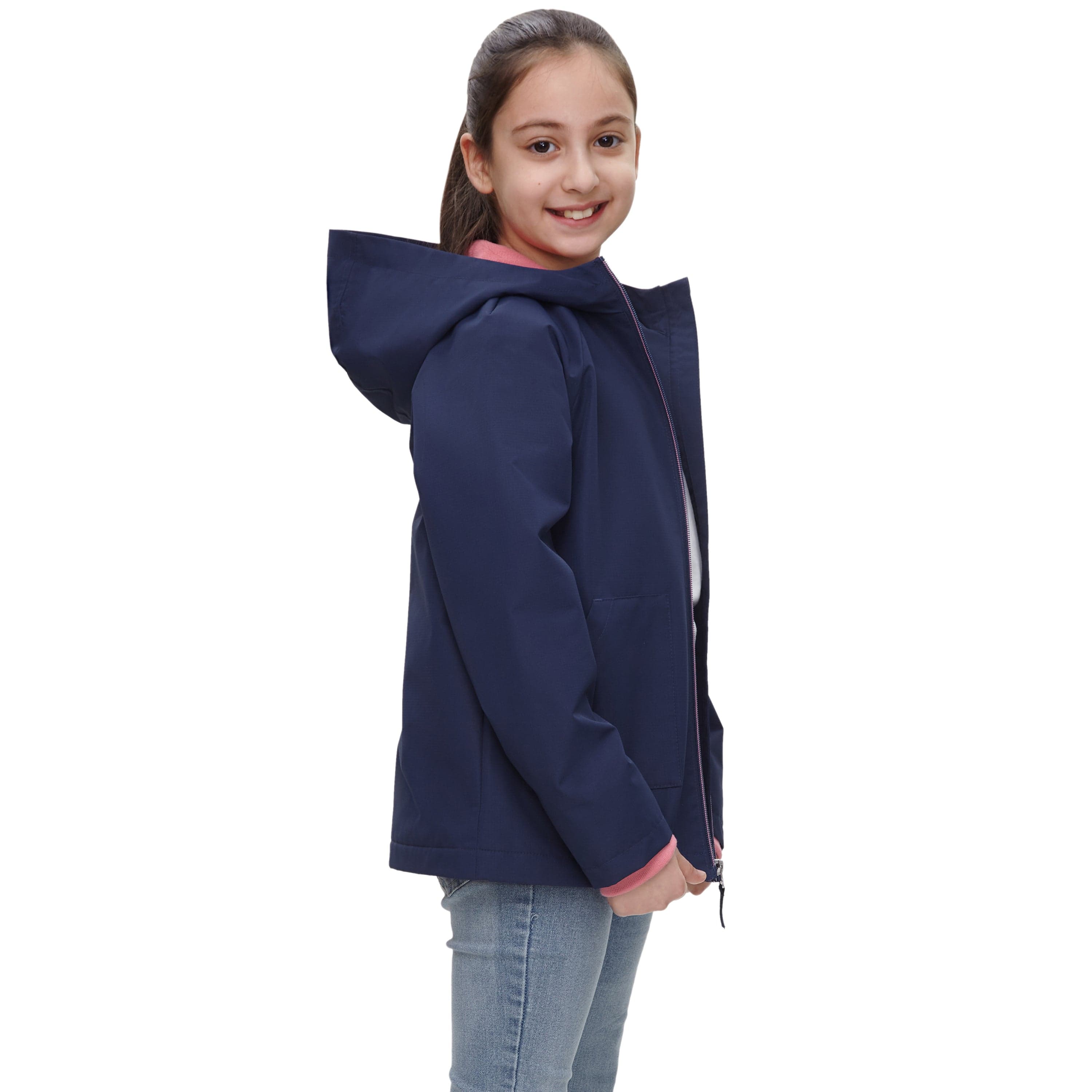 Girl's Hooded Water-Resistant Parka Windbreaker Jacket