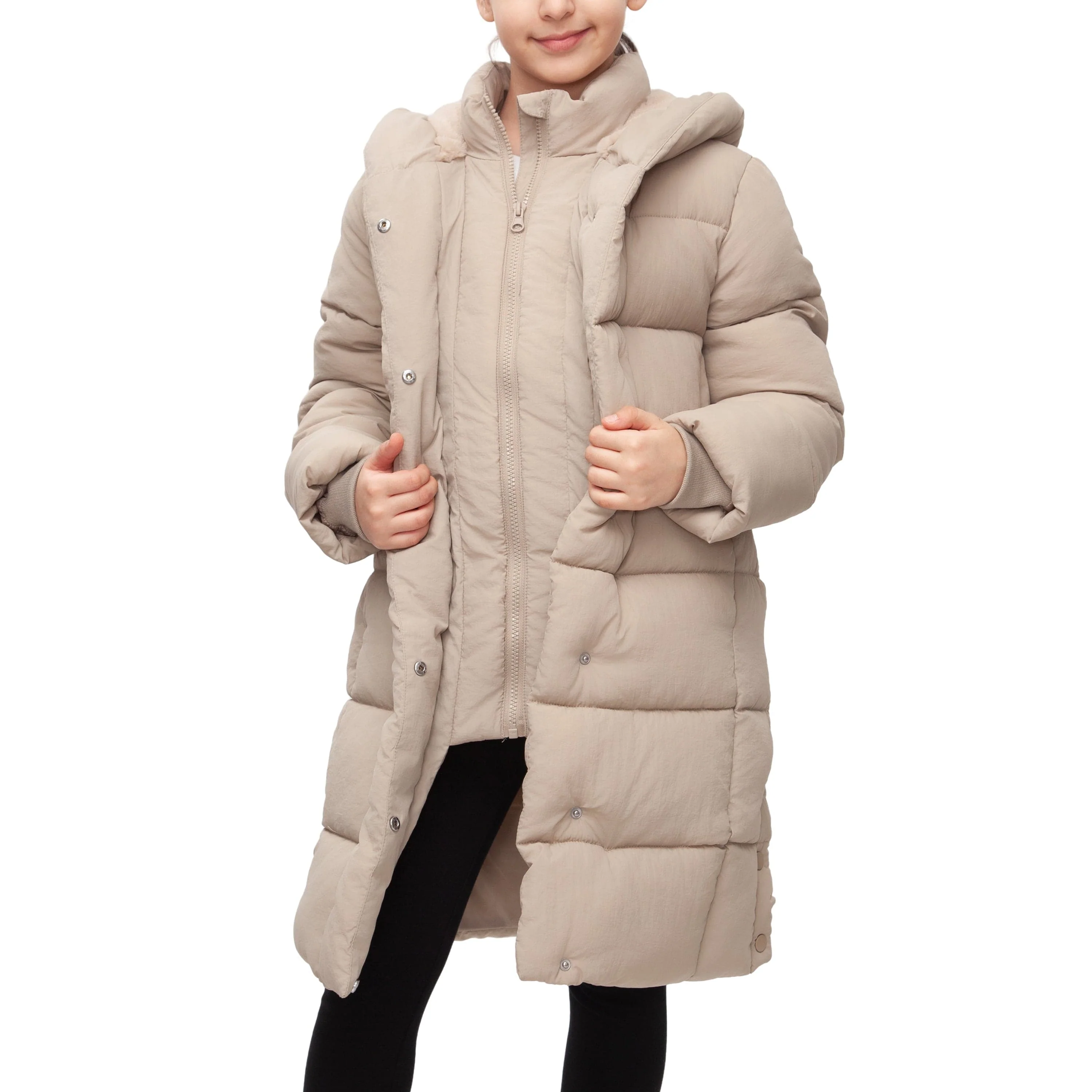 Big Girls' Knee Length Puffer Coat