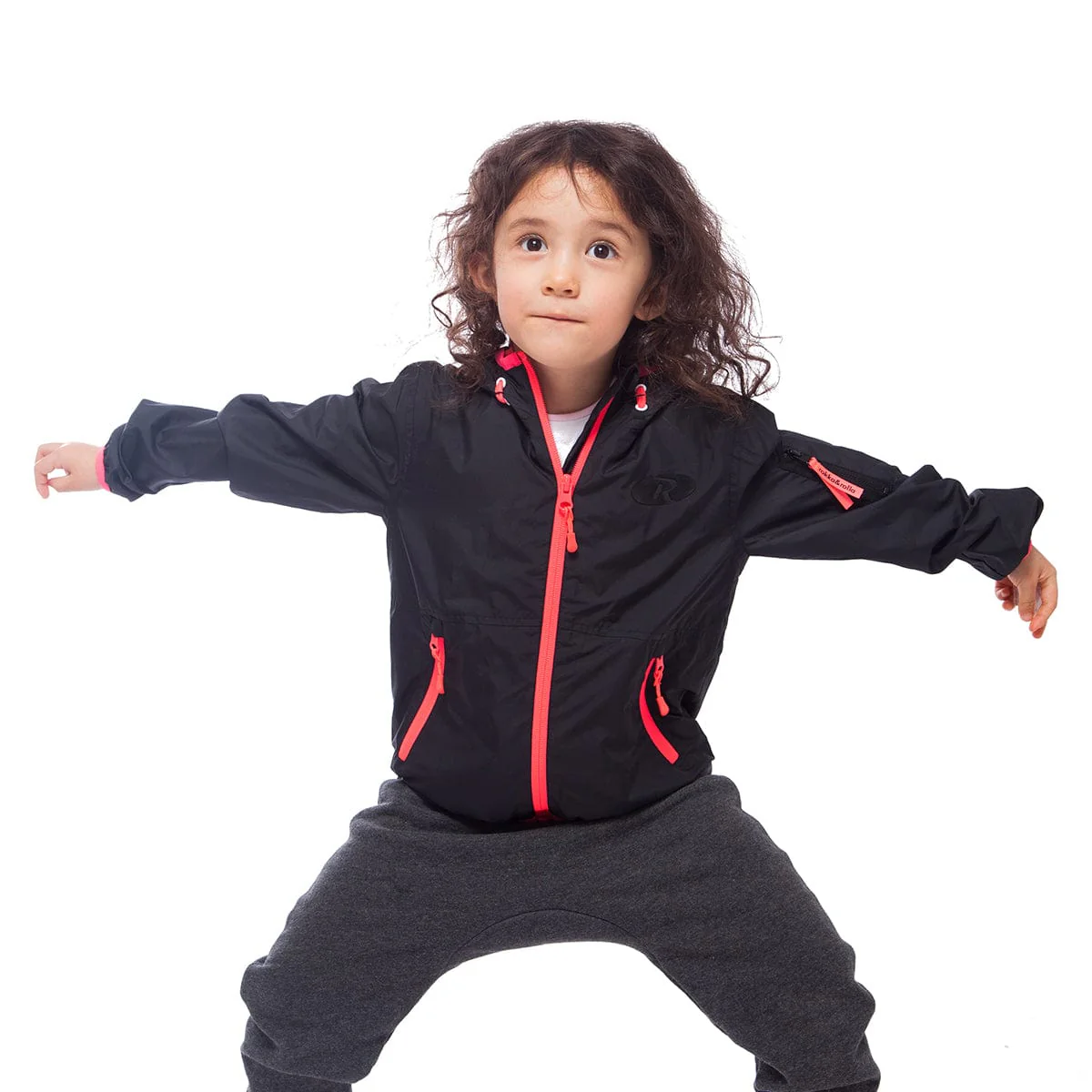 Girls' Lightweight Hooded Windbreaker