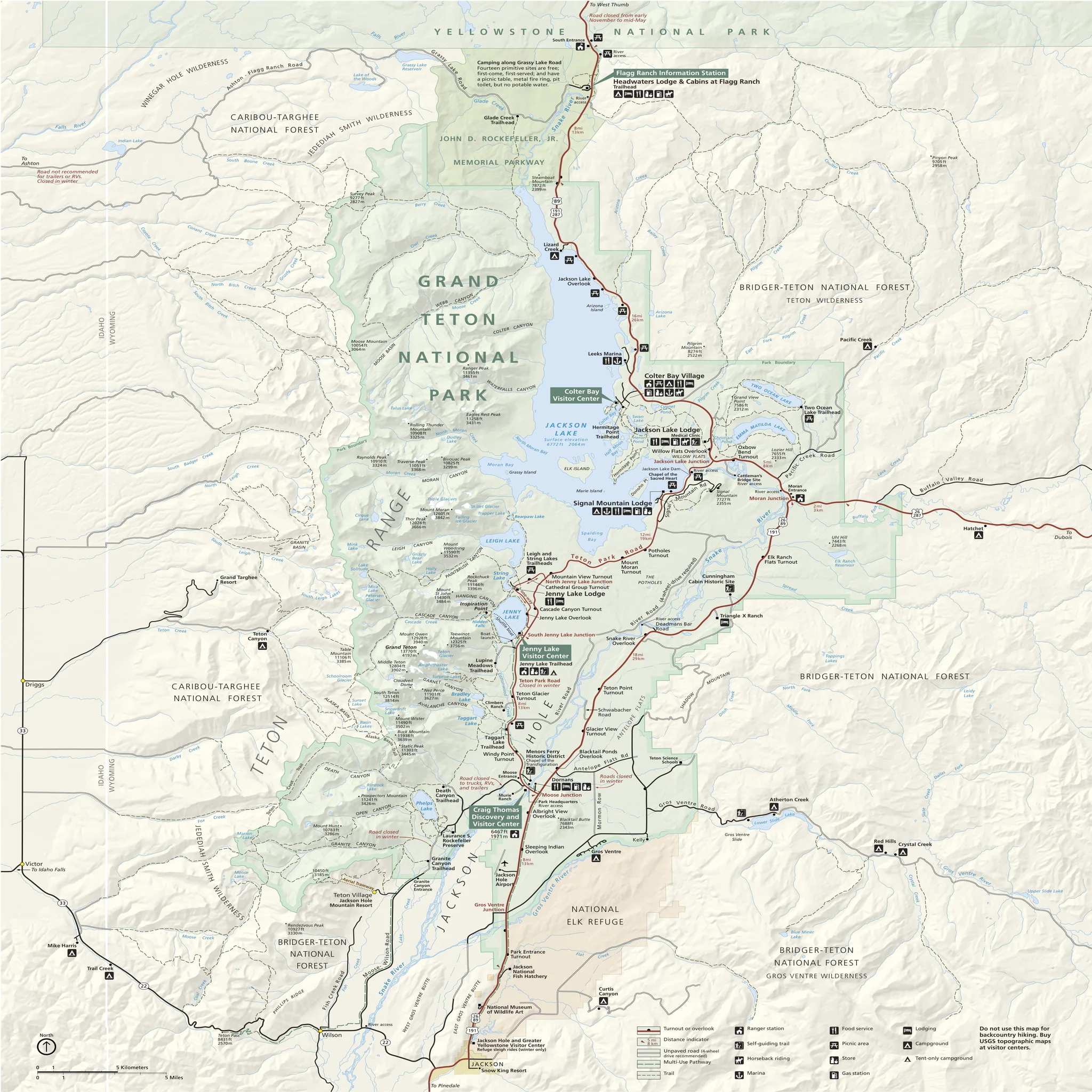 Grand Teton National Park Map Neck Gaiter