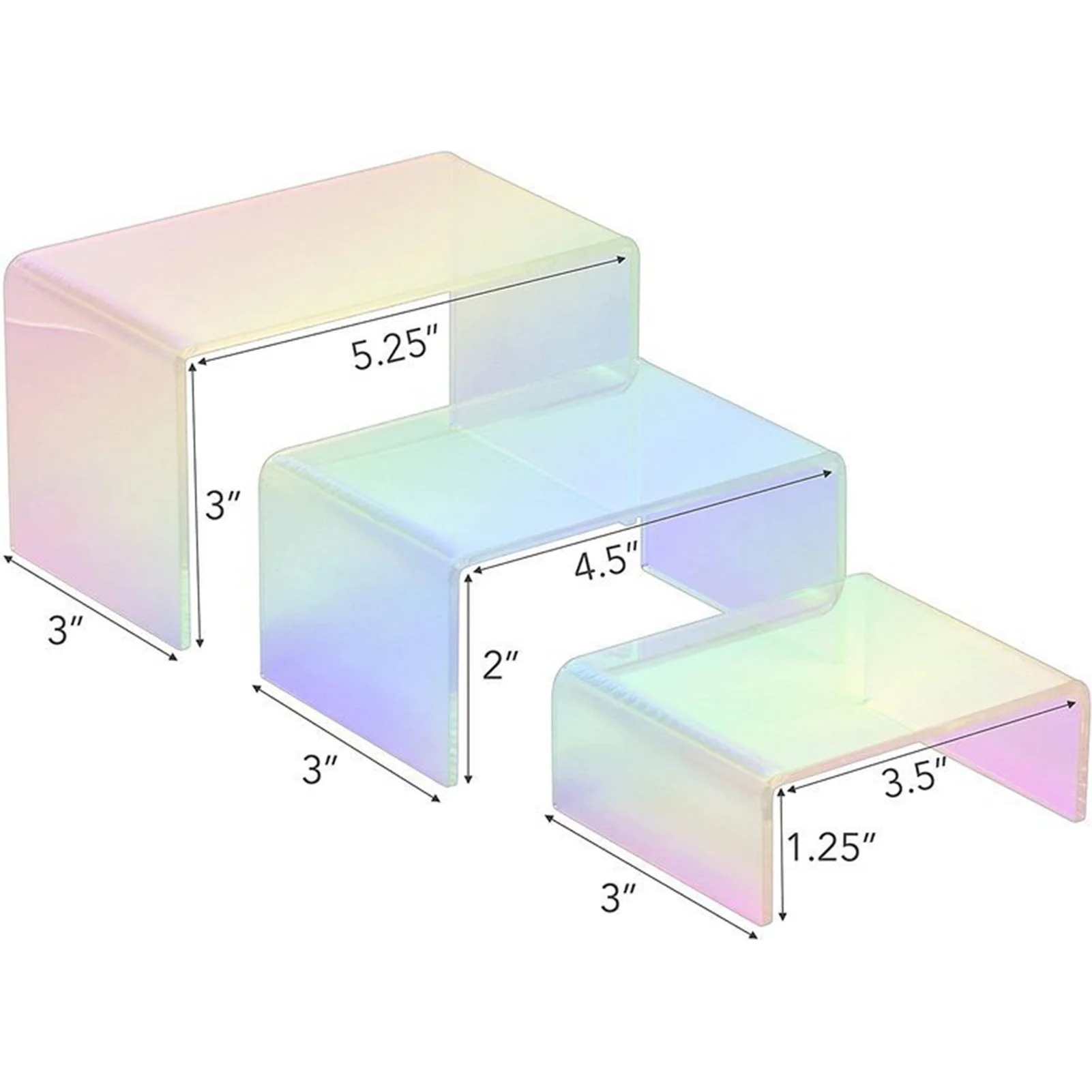 Acrylic Iridescent Riser Display Stand Set