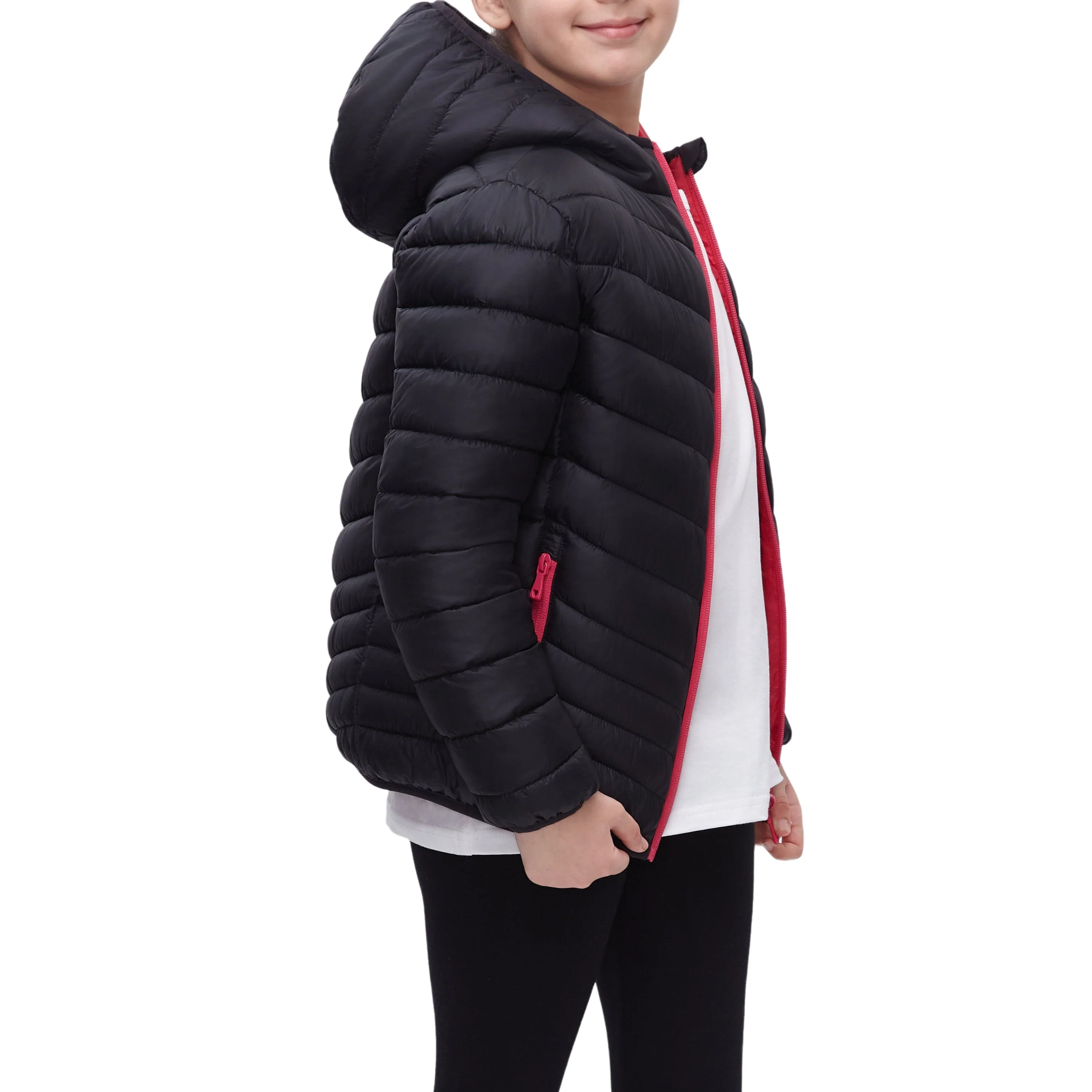 Girls' Reversible Lightweight Puffer Jacket