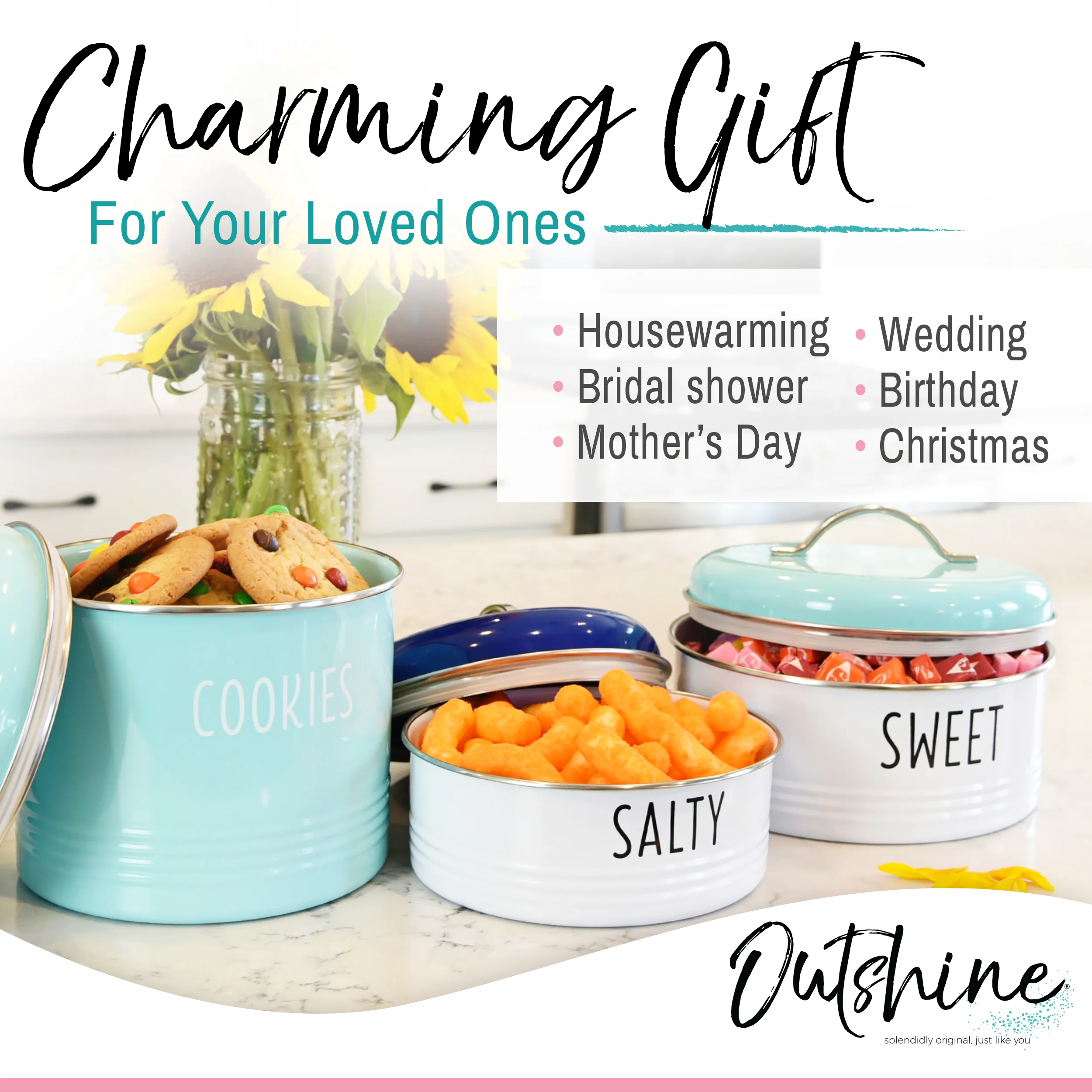 2 Pack Sweet & Salty Snack Food Storage Containers (Mint/Blue)