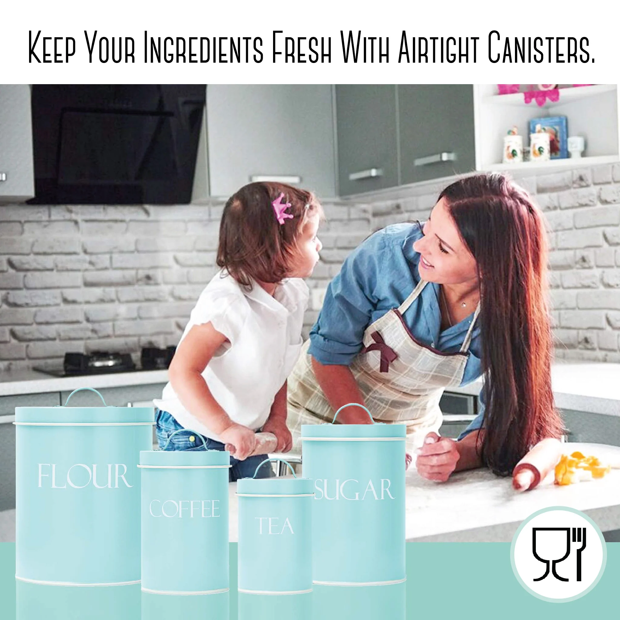 Outshine Metal Nesting Kitchen Canisters Farmhouse design Multi color