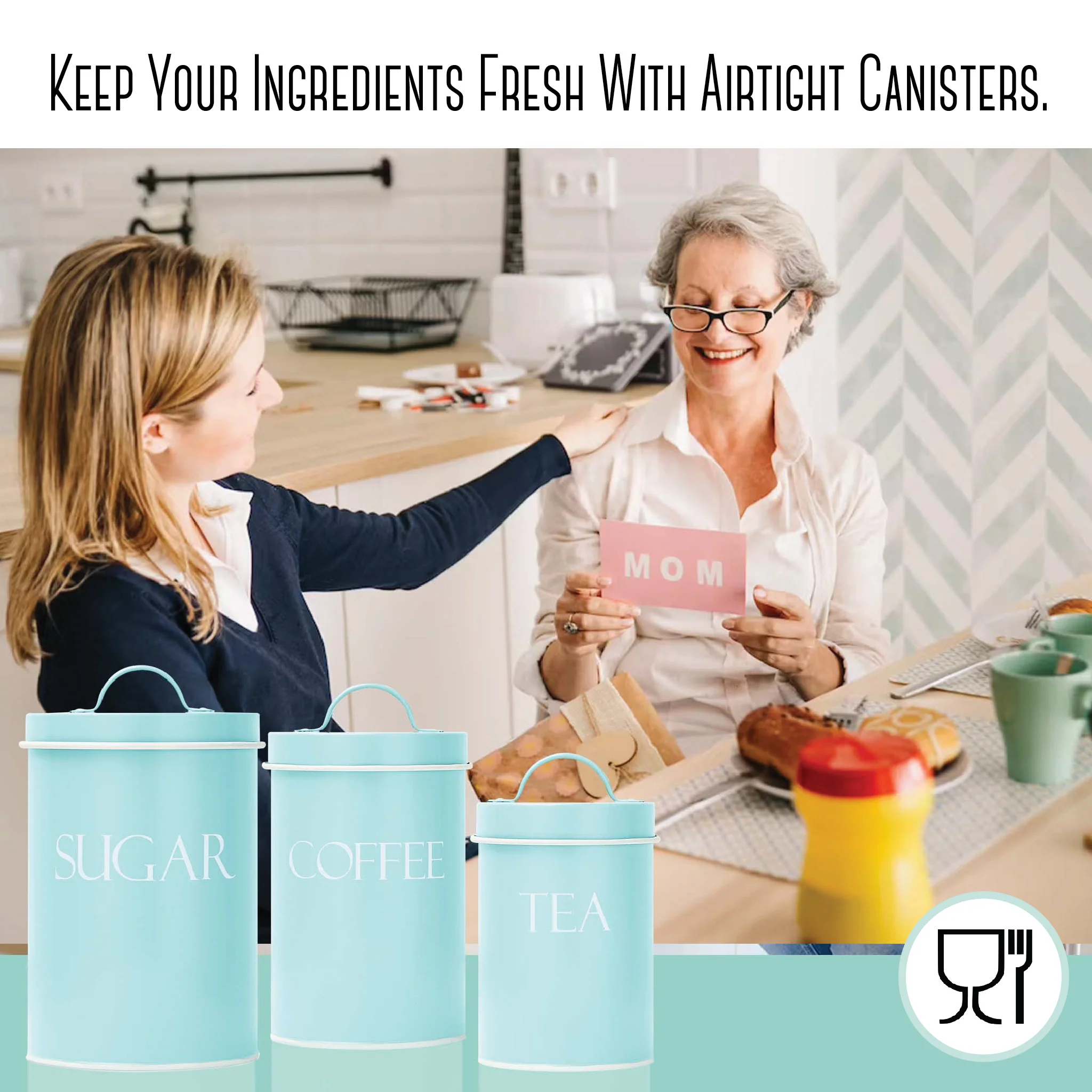 Outshine Metal Nesting Kitchen Canisters Farmhouse design Multi color