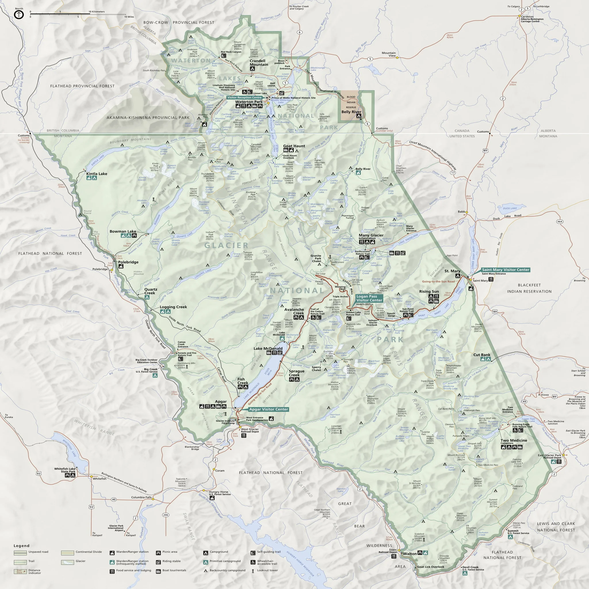 Glacier National Park Map Neck Gaiter