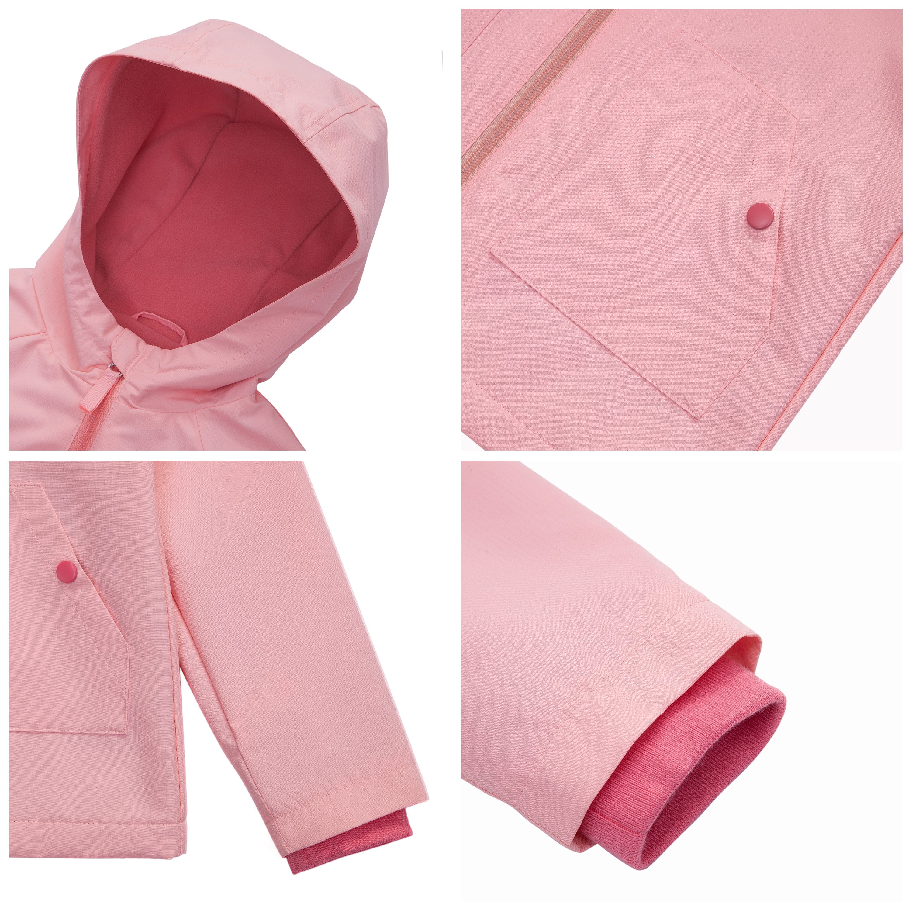 Girl's Hooded Water-Resistant Parka Windbreaker Jacket