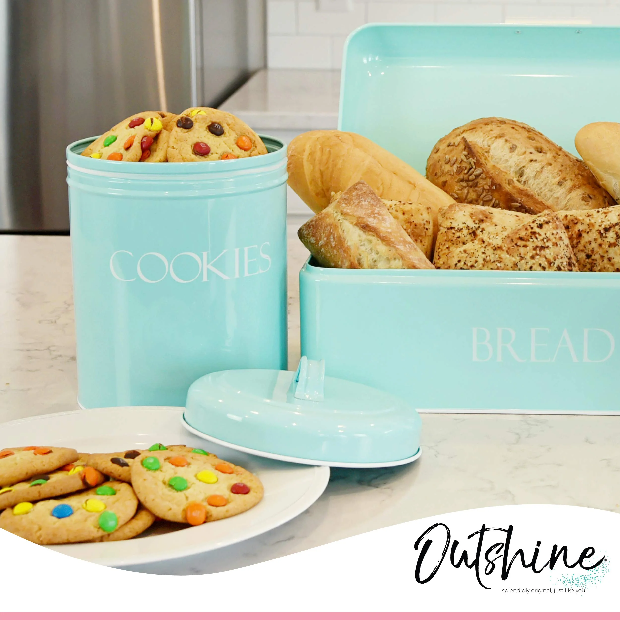 Outshine Metal Kitchen Farmhouse Canister and Jar with Airtight Lids