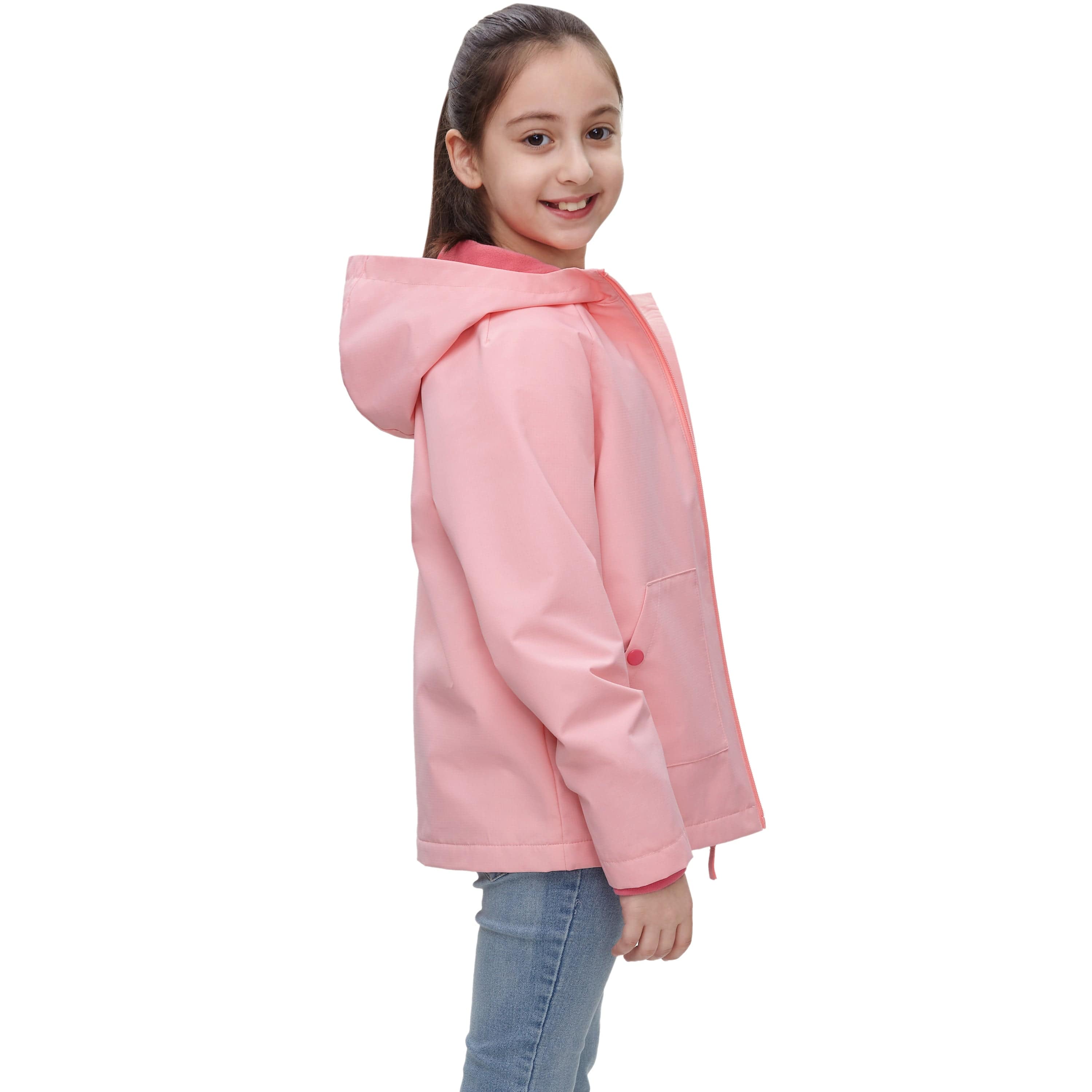 Girl's Hooded Water-Resistant Parka Windbreaker Jacket