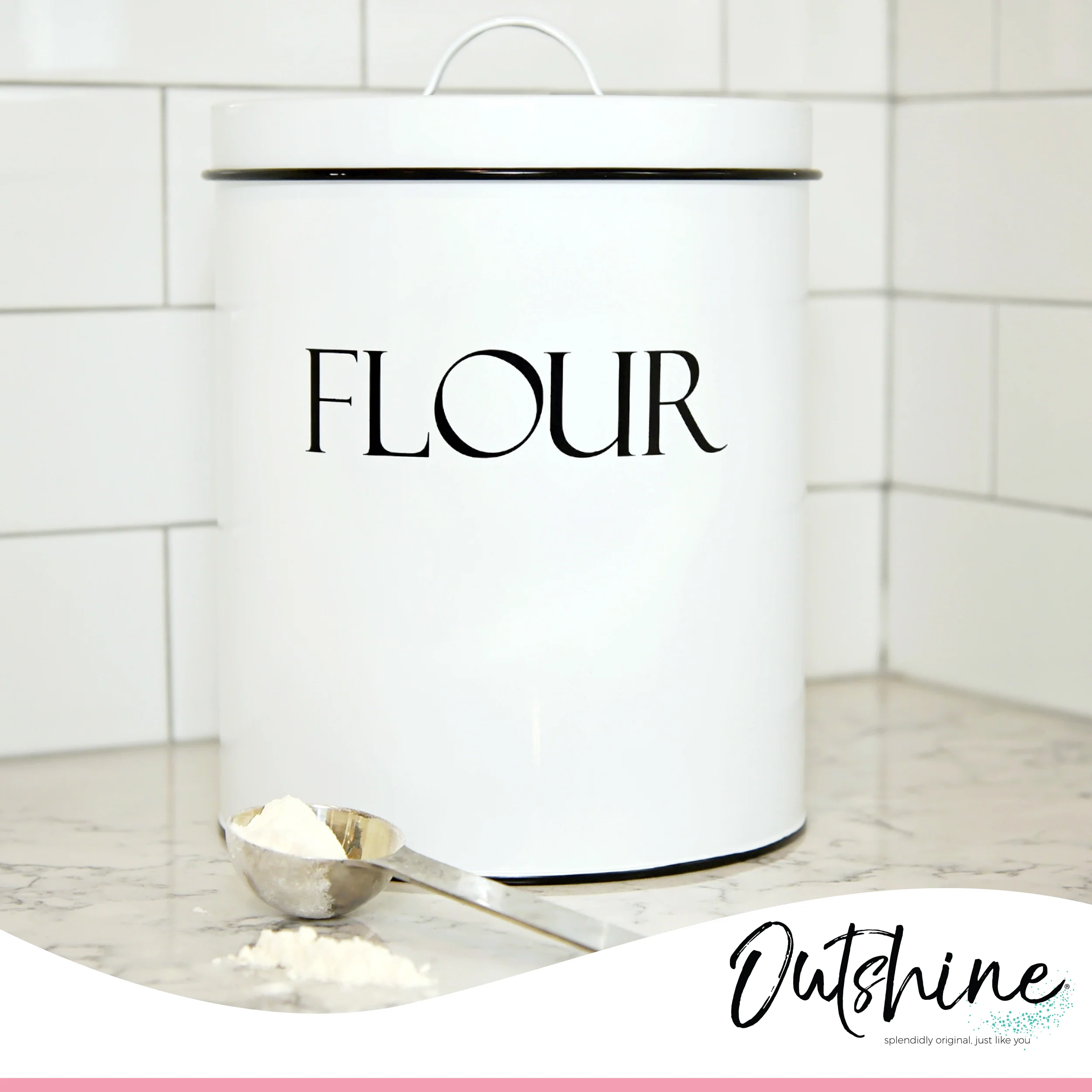 Outshine Metal Kitchen Farmhouse Canister and Jar with Airtight Lids