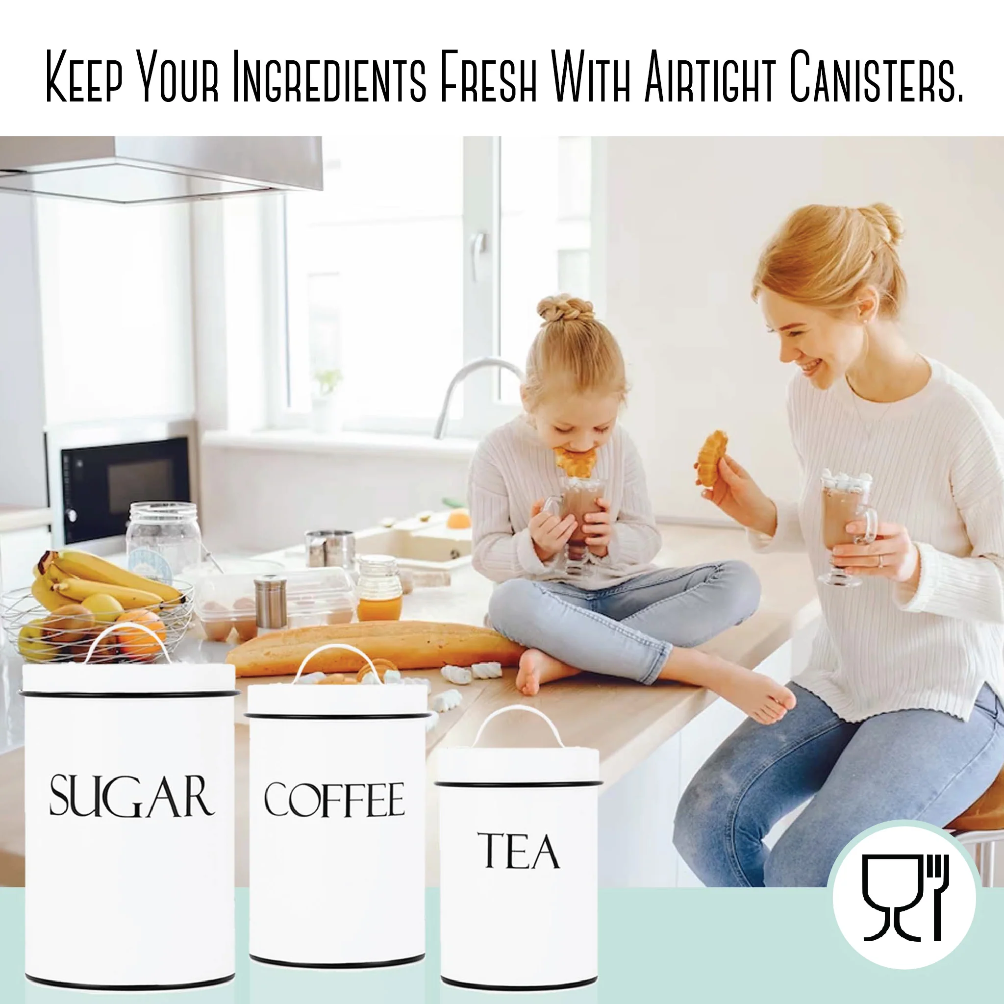 Outshine Metal Nesting Kitchen Canisters Farmhouse design Multi color