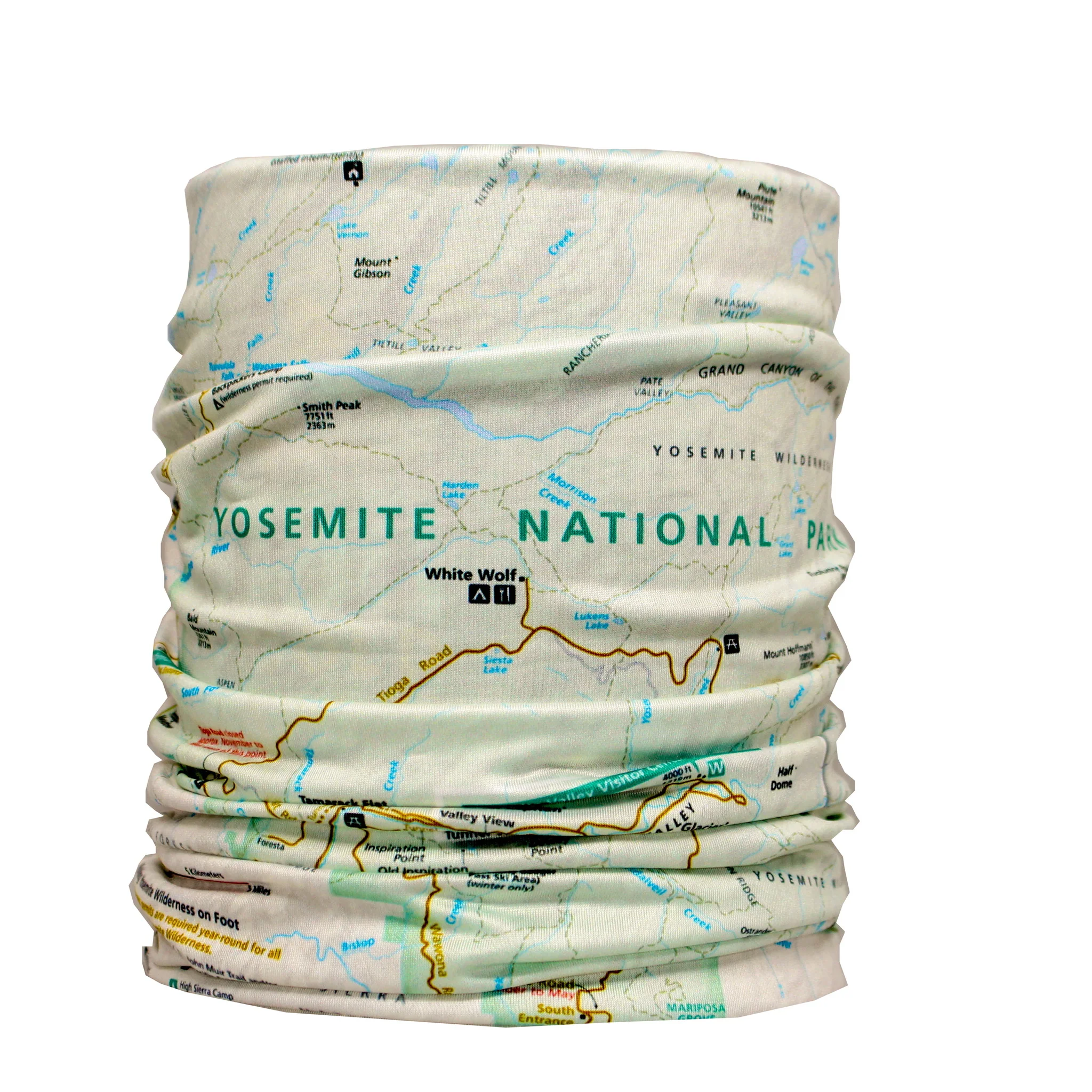 Yosemite National Park Map Neck Gaiter