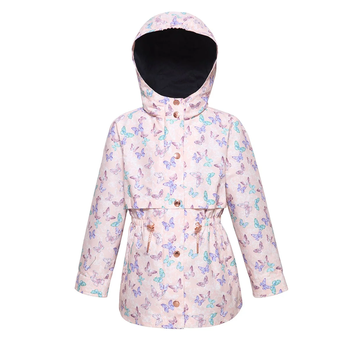 Girls' Casual Hooded Trench Coat Jacket