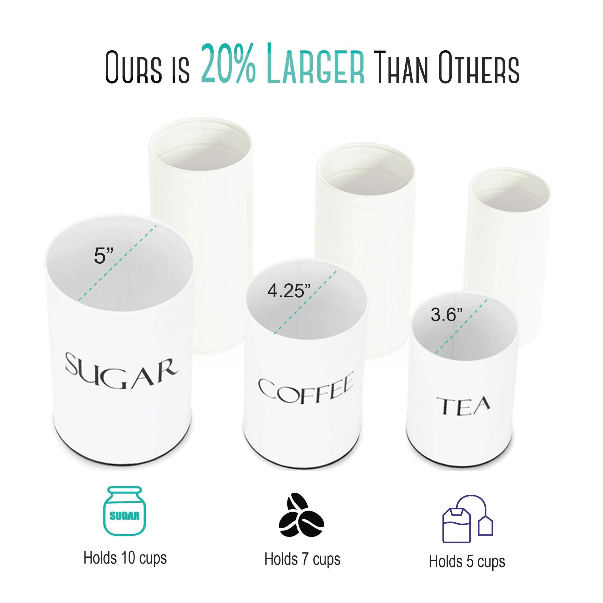 Outshine Metal Nesting Kitchen Canisters Farmhouse design Multi color