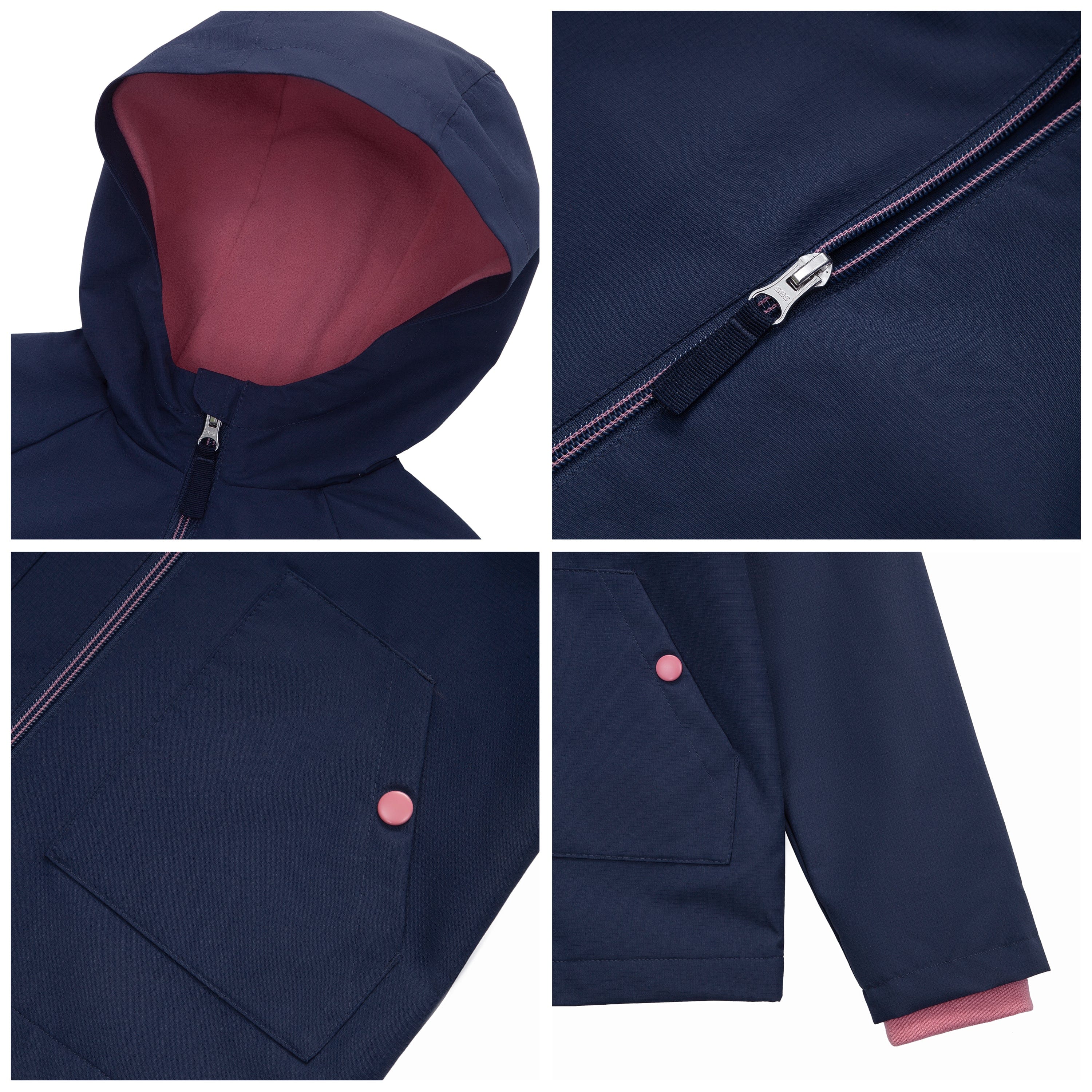 Girl's Hooded Water-Resistant Parka Windbreaker Jacket