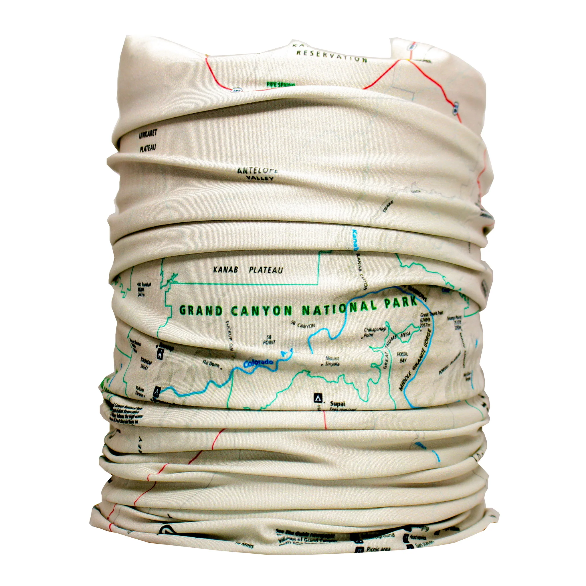 Grand Canyon National Park Map Neck Gaiter