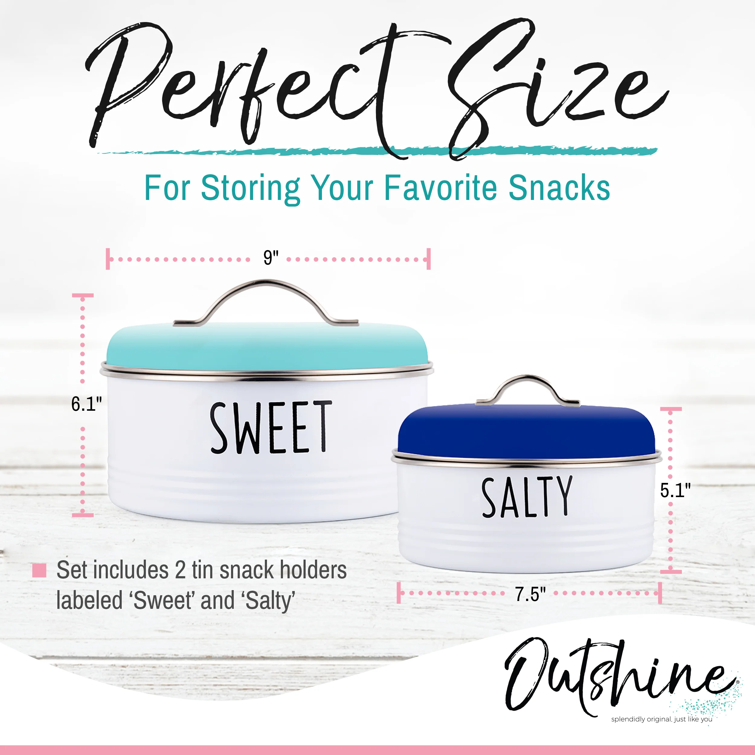 2 Pack Sweet & Salty Snack Food Storage Containers (Mint/Blue)