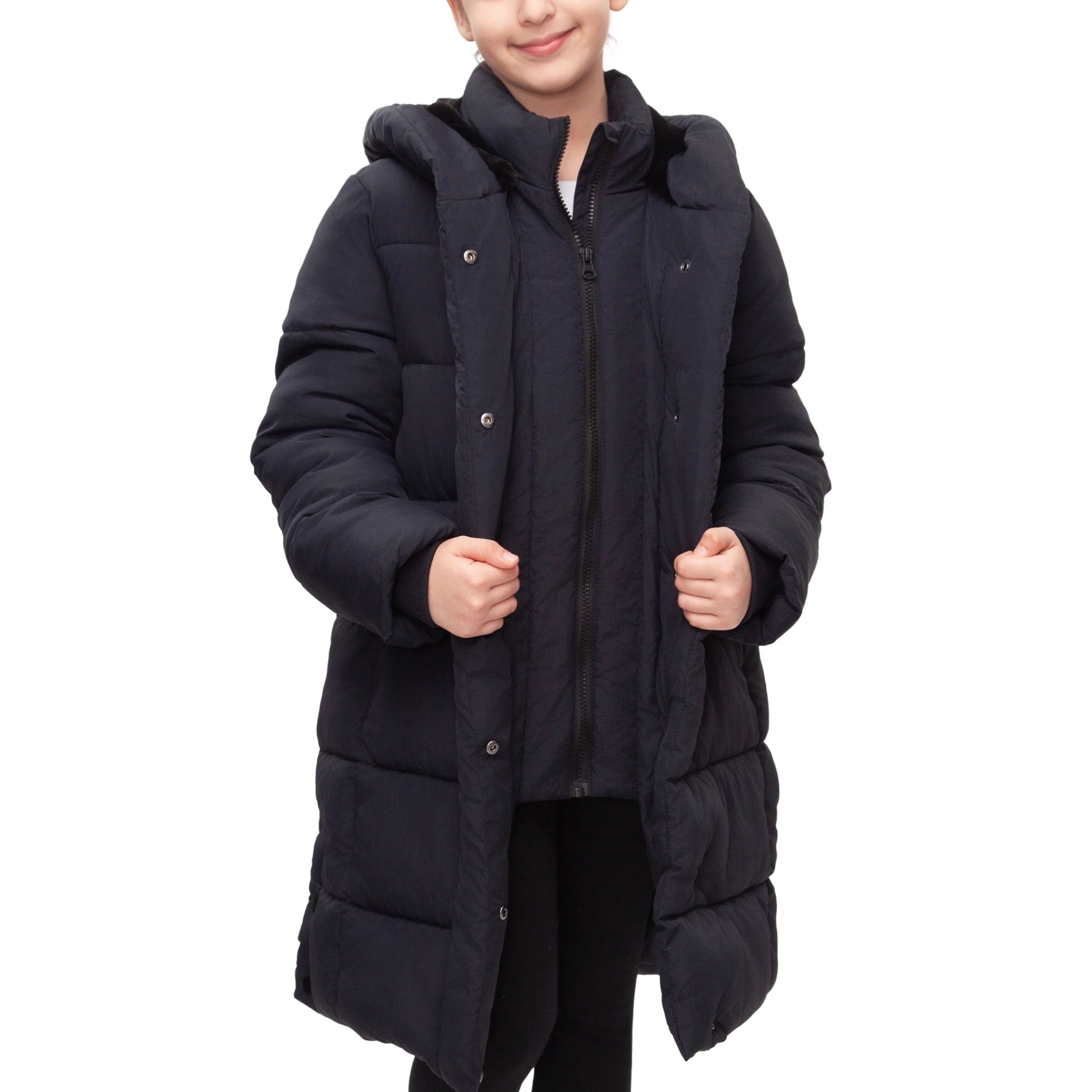 Big Girls' Knee Length Puffer Coat