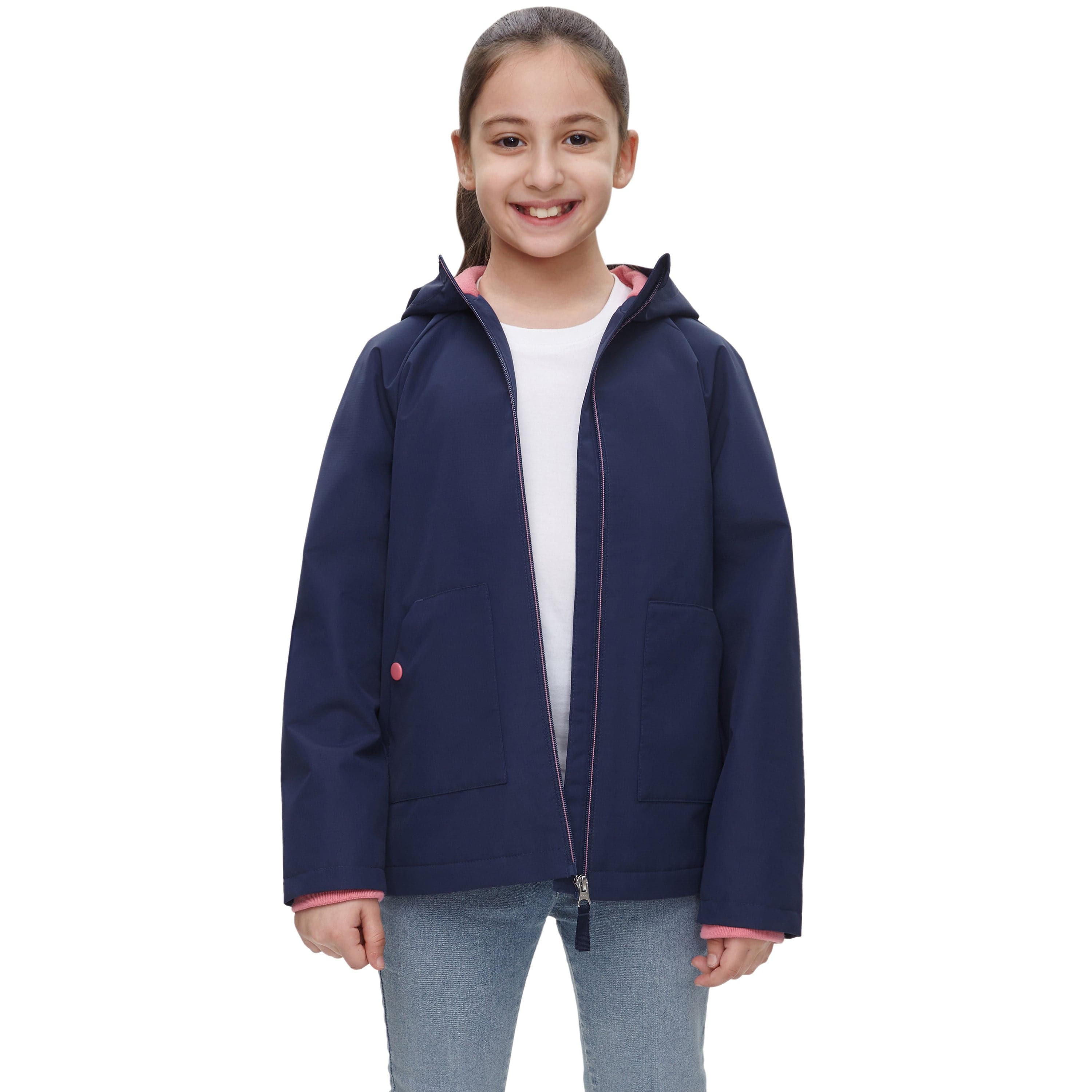 Girl's Hooded Water-Resistant Parka Windbreaker Jacket