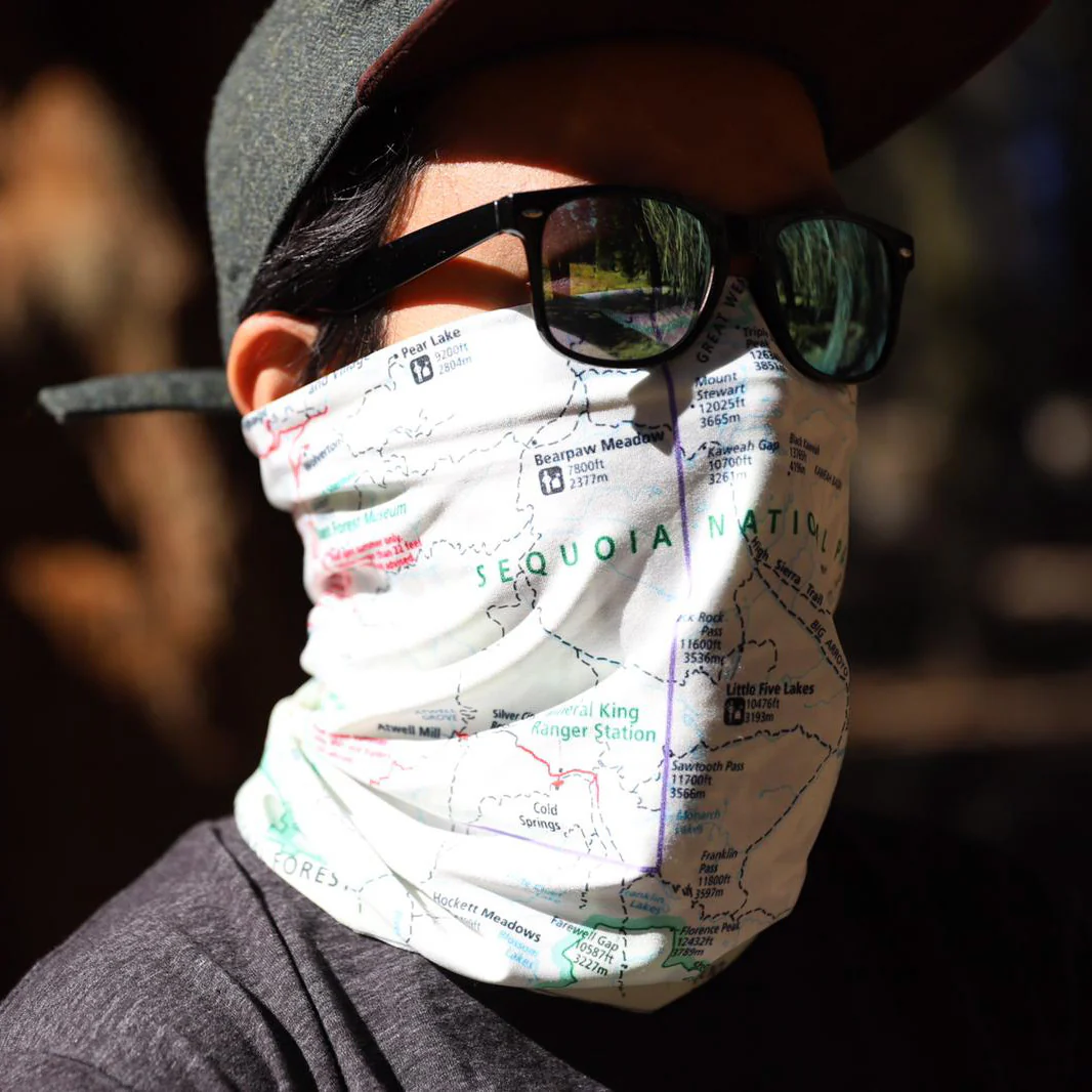 Glacier National Park Map Neck Gaiter