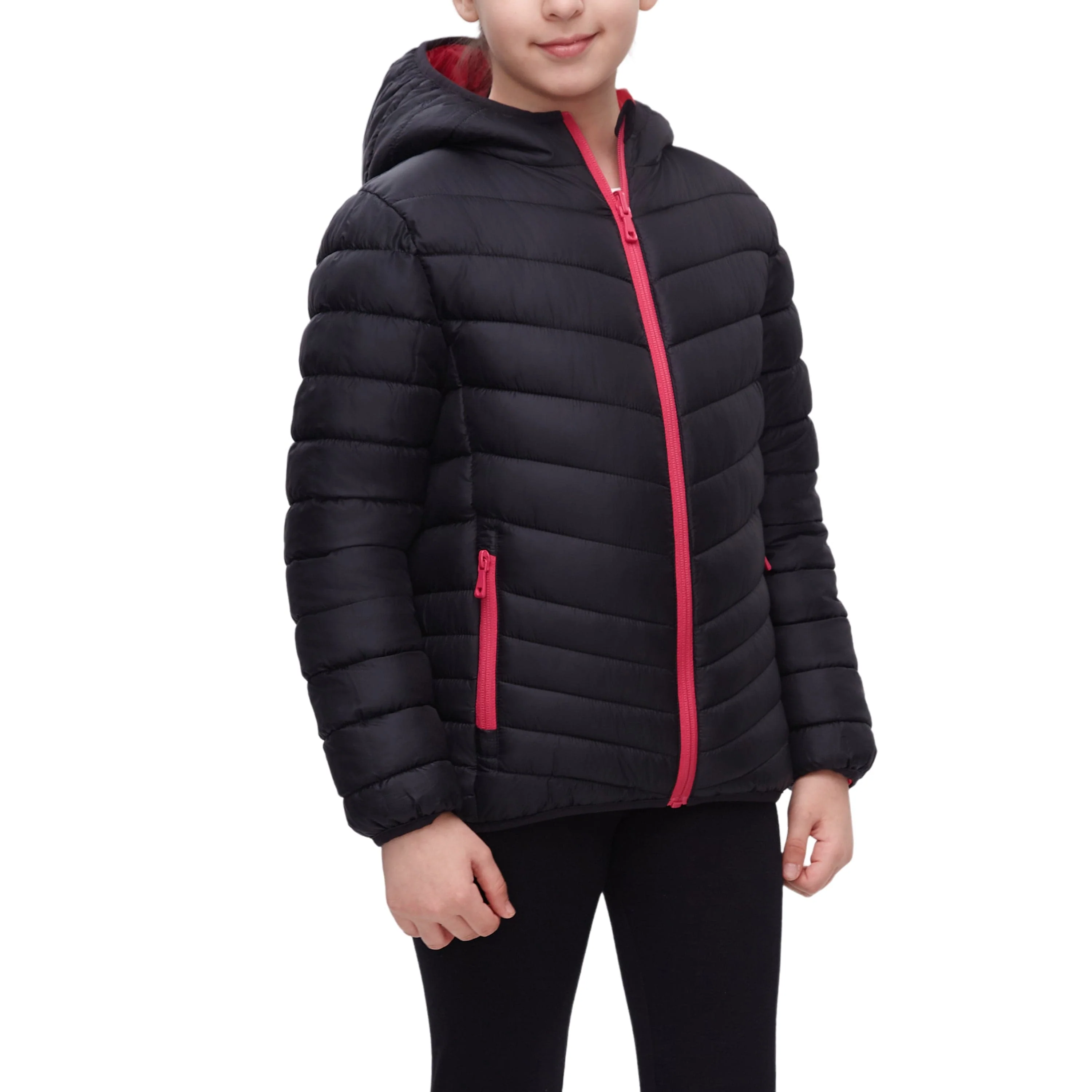 Girls' Reversible Lightweight Puffer Jacket