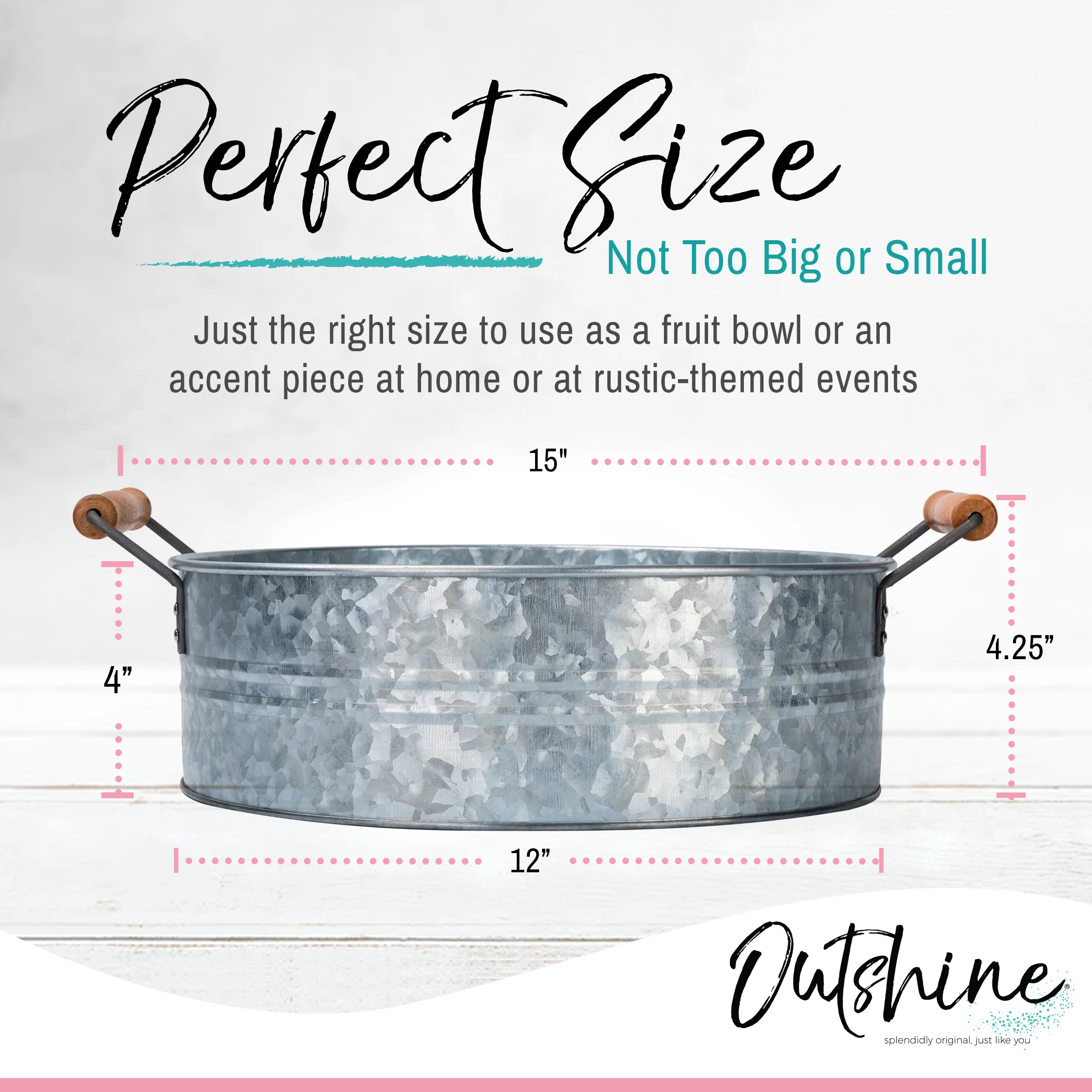 Outshine Farmhouse Kitchen Decor Decorative Metal Storage Tray Coffee Table