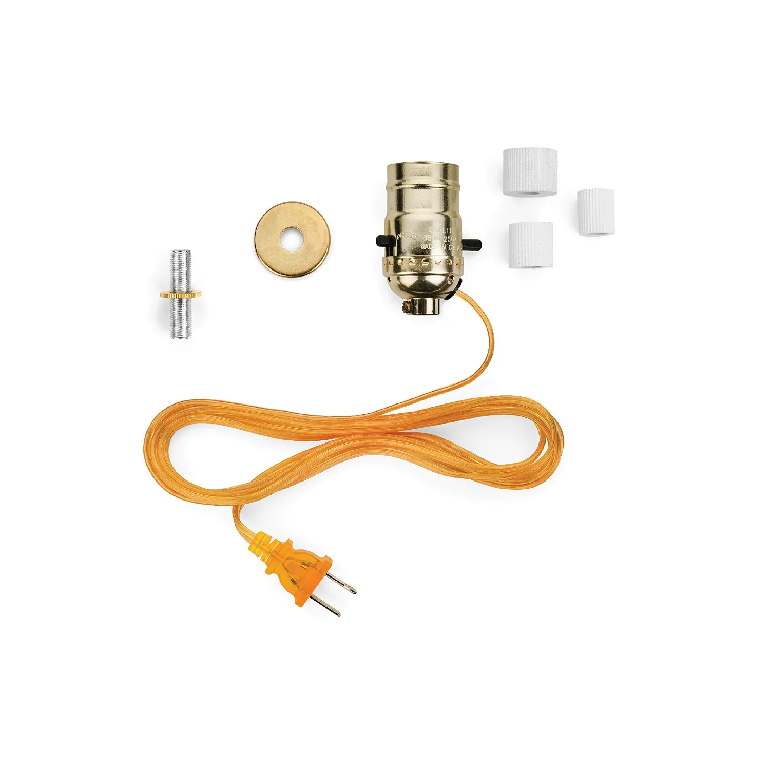 DIY Bottle Lamp Kit (Brass Socket & 8FT Gold Cord)