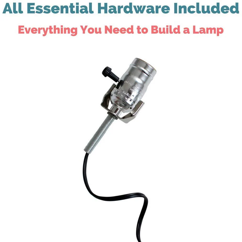 DIY Lamp Wiring Kit (Nickel Silver Socket & Black Cord)