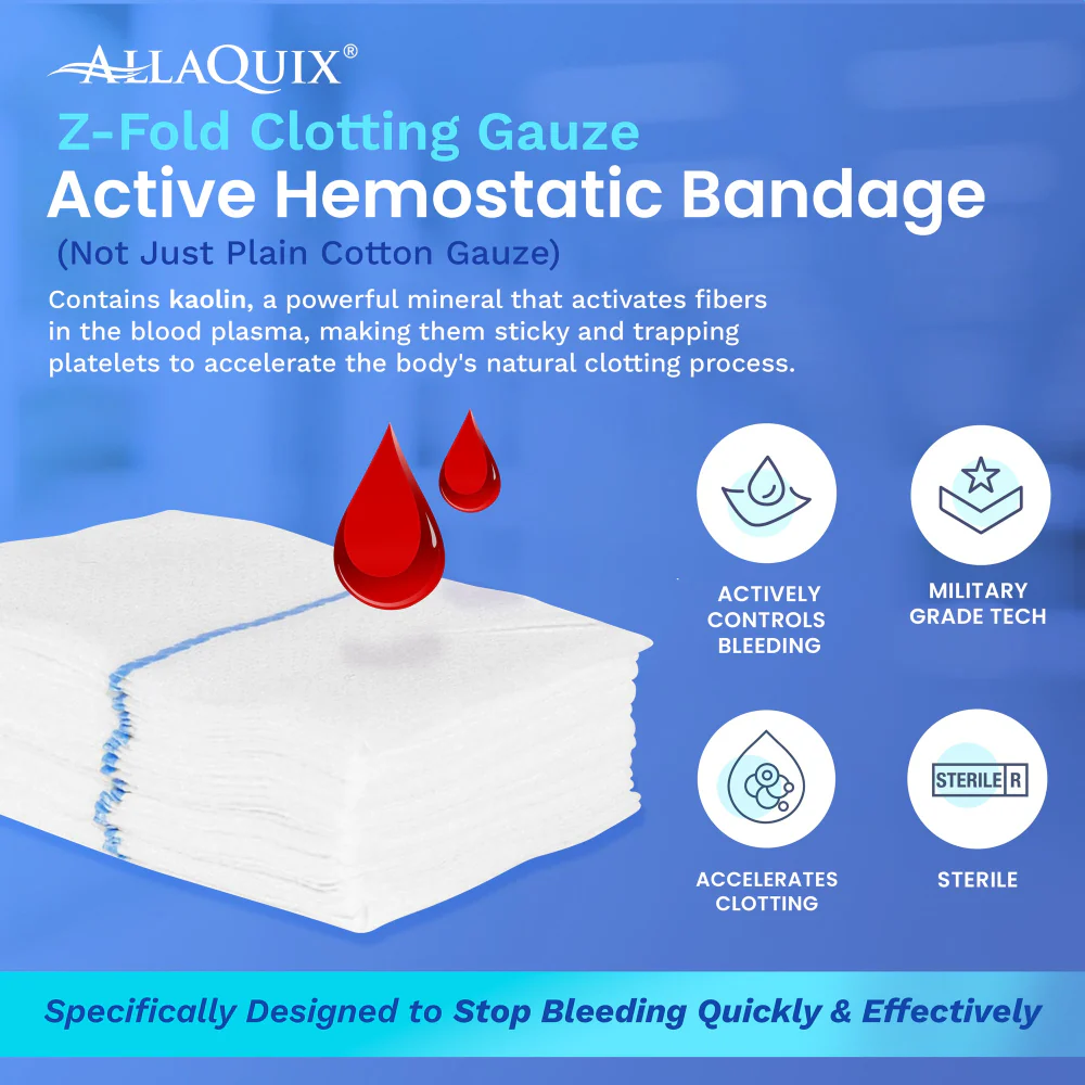 AllaQuix® Advanced Kaolin Z-Fold Hemostatic Gauze Bandage