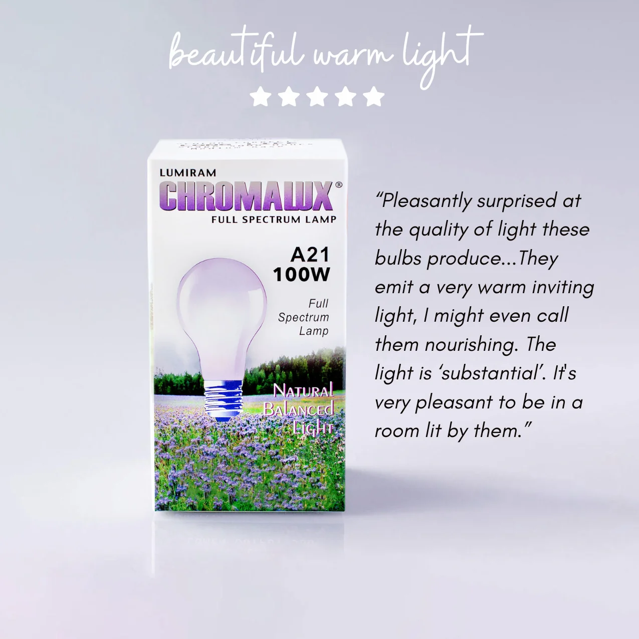 A21 / 100W Chromalux® Full Spectrum Light Bulb