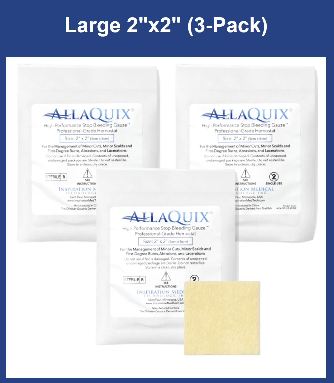 AllaQuix® High Performance Stop Bleeding Gauze (2x2)