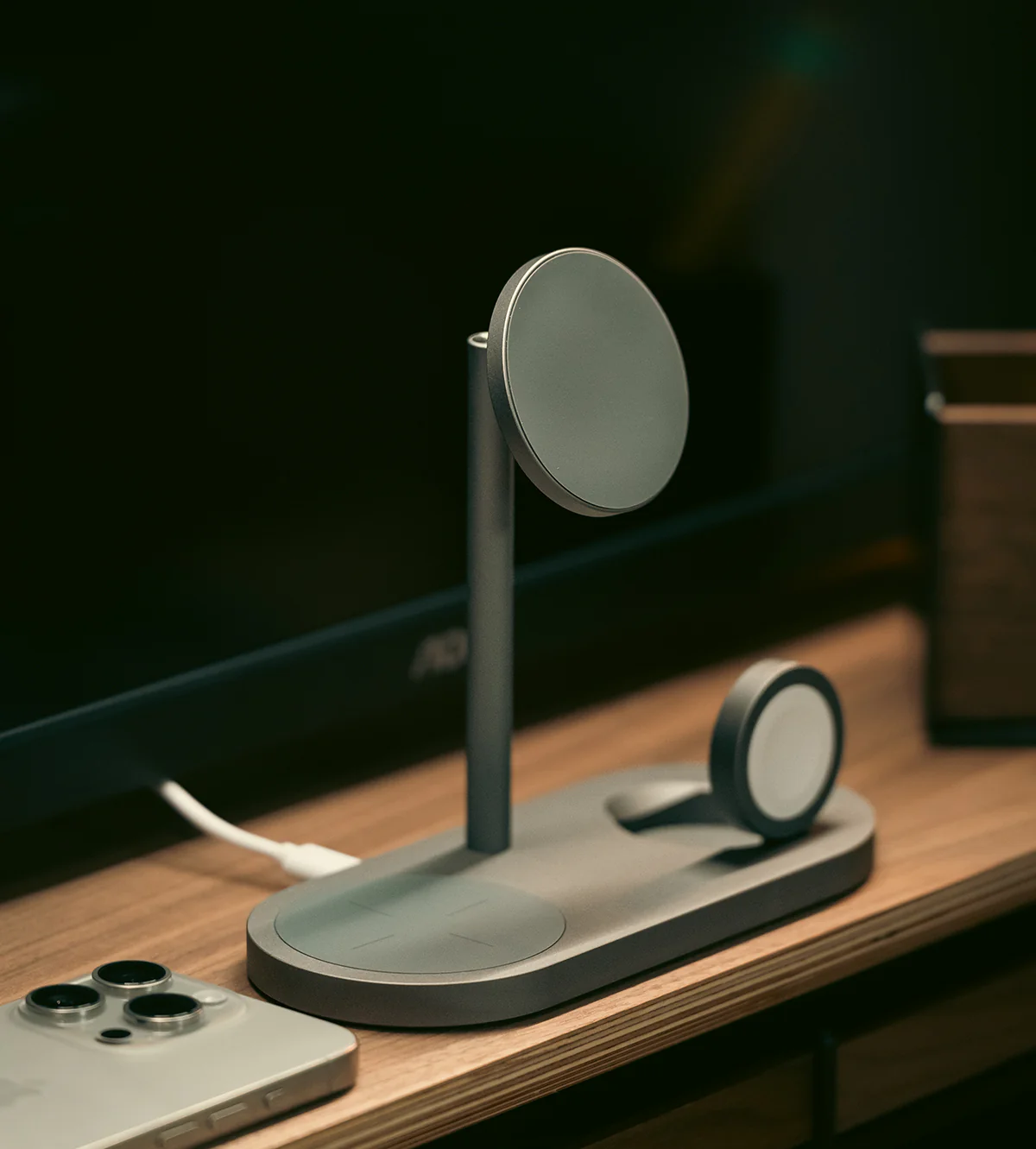 KUXIU X23 Pro 3-in-1 MagSafe Dual-Core Fast Charging Stand – Gray