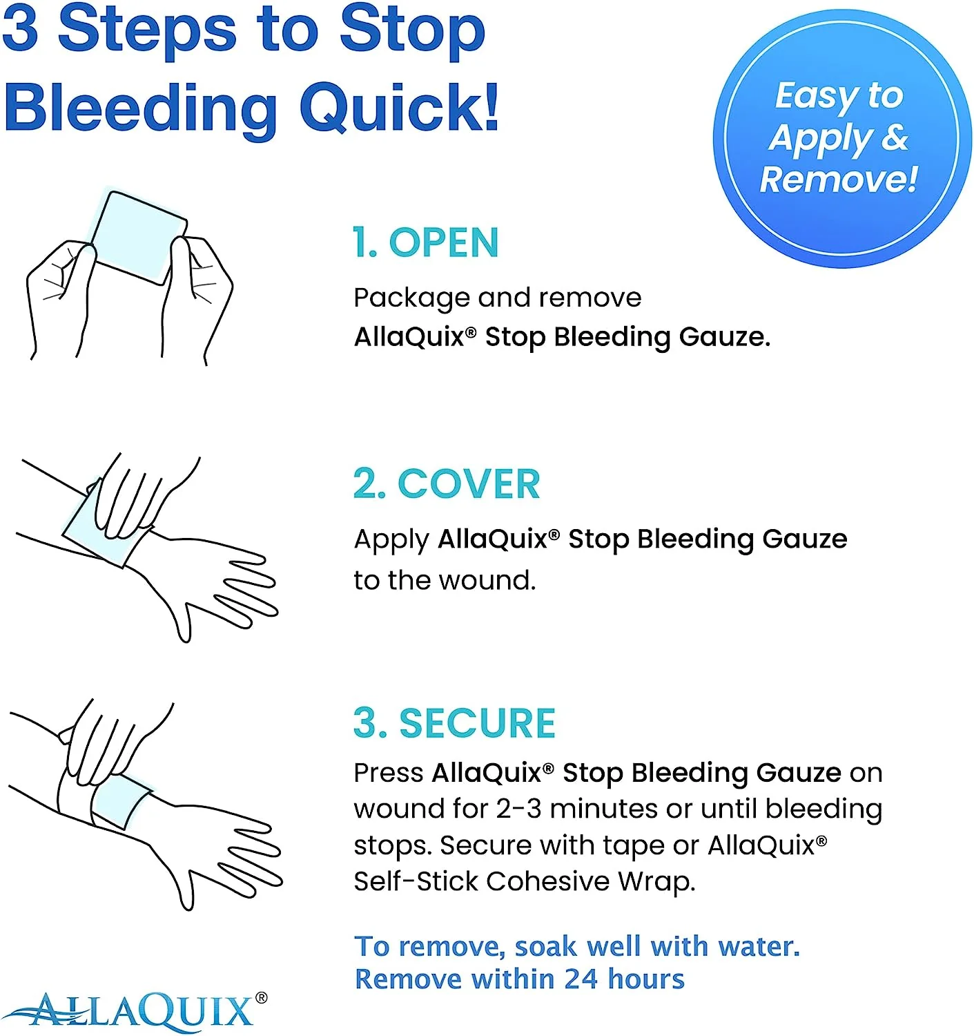AllaQuix® High Performance Stop Bleeding Gauze (2x2)
